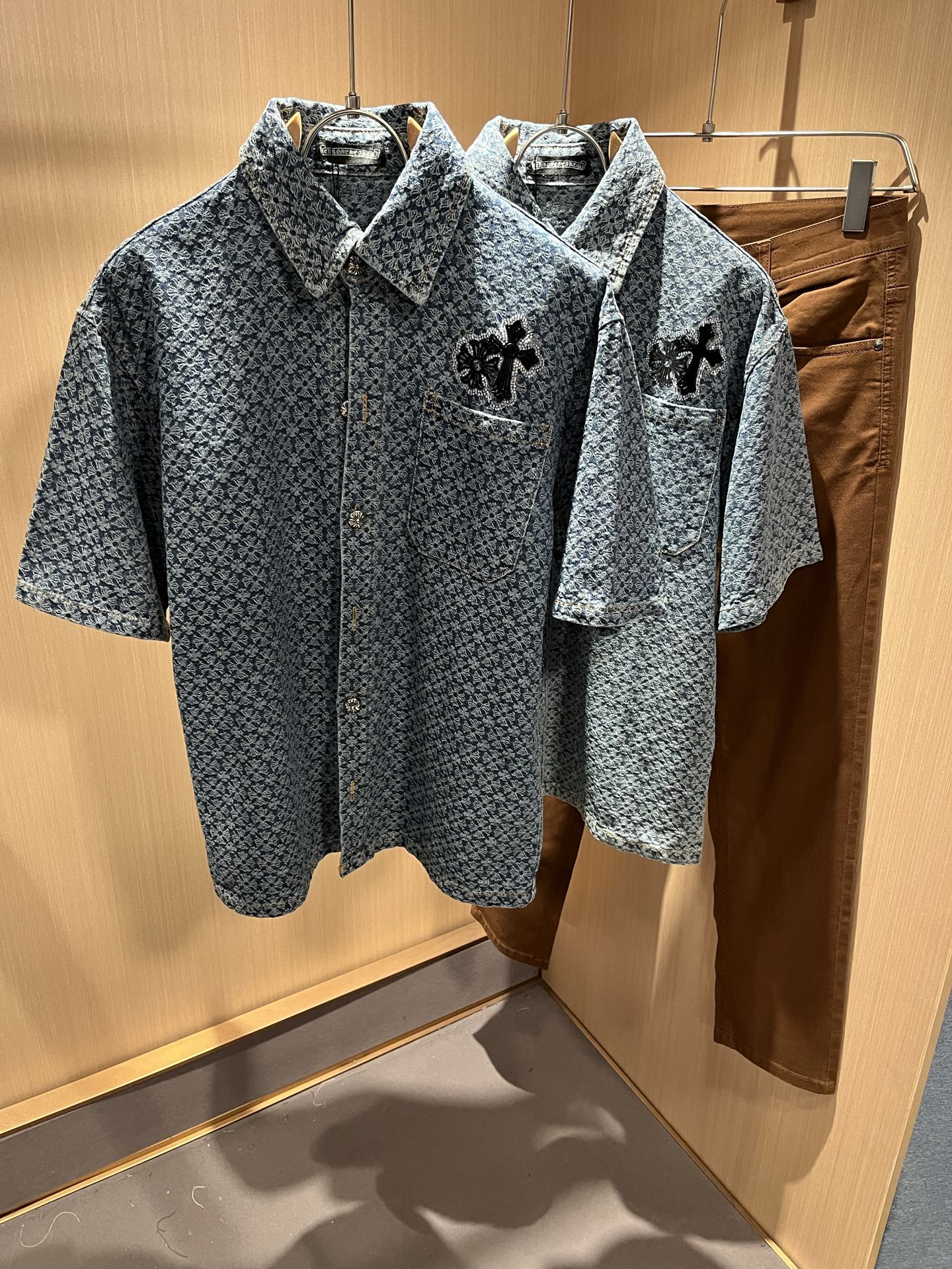 Chrome Heart Cowboy Shirt 2025: Classic Silver Appliance Series, High Street King - 图片 1