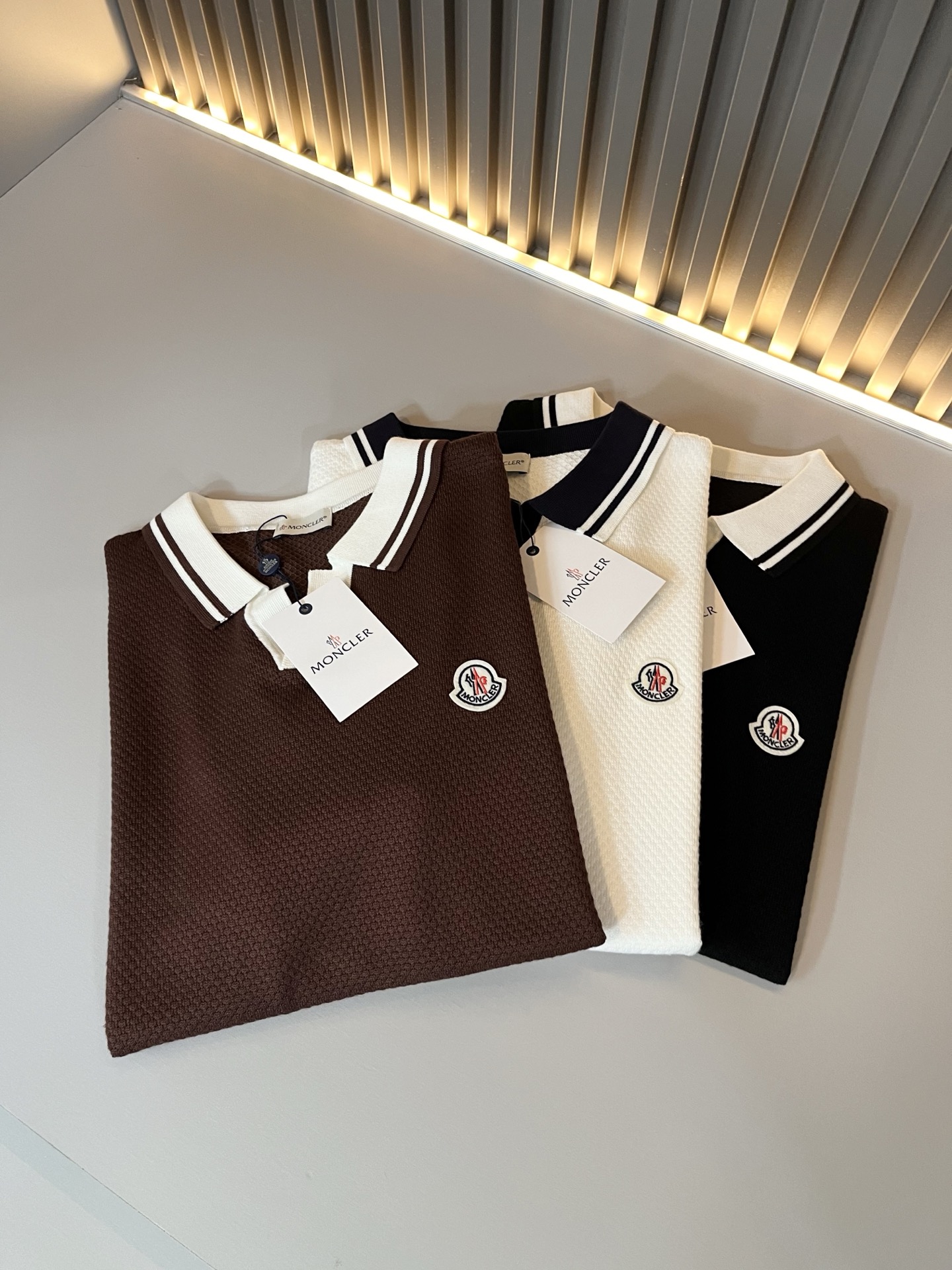 Moncler Men's Knit Polo Shirt - Short Sleeve, Logo Patch, Modern Fit 4 i1748198228585 6250 0 2