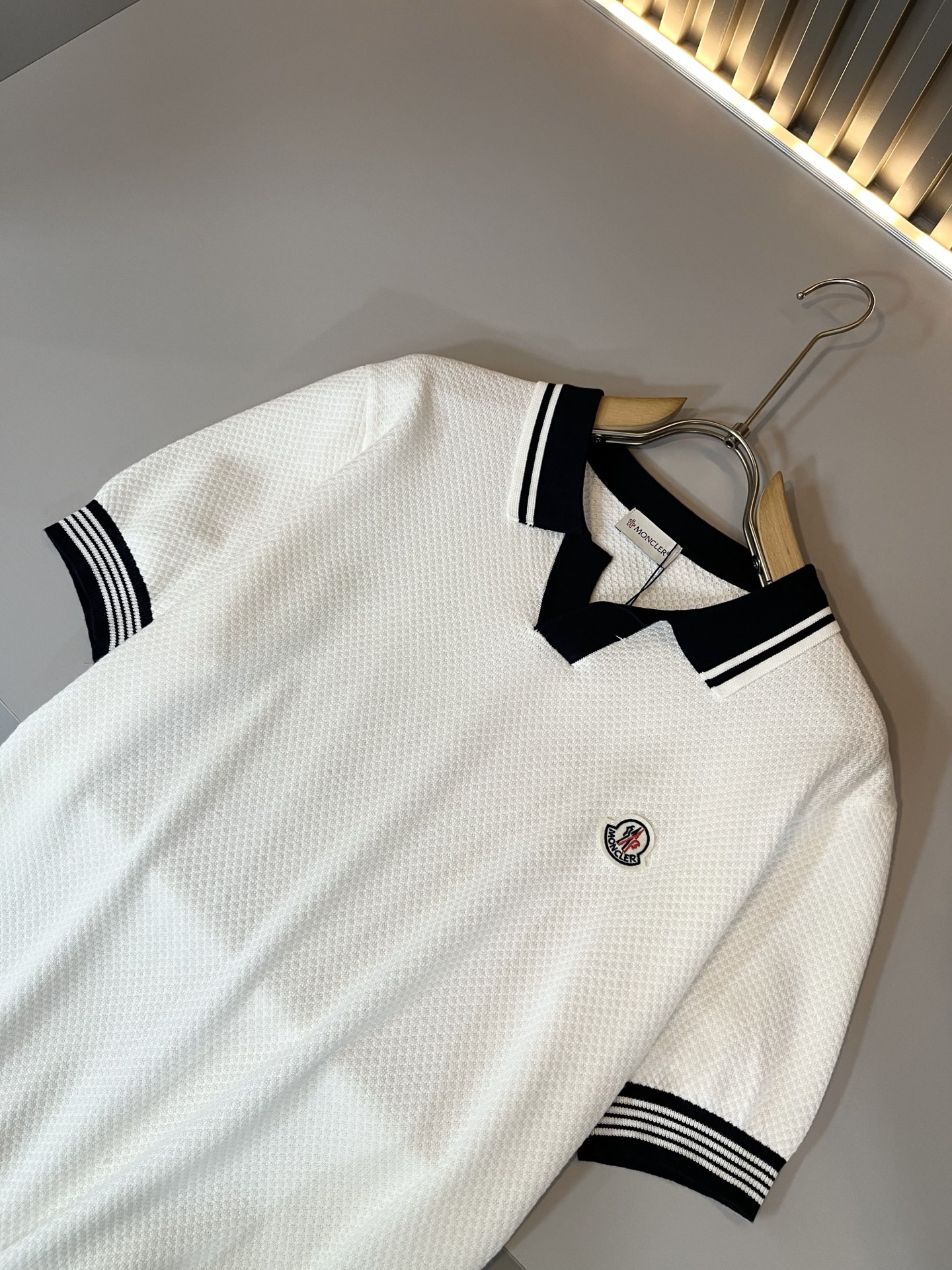Moncler Men's Knit Polo Shirt - Short Sleeve, Logo Patch, Modern Fit 6 i1748198228668 5628 0 4