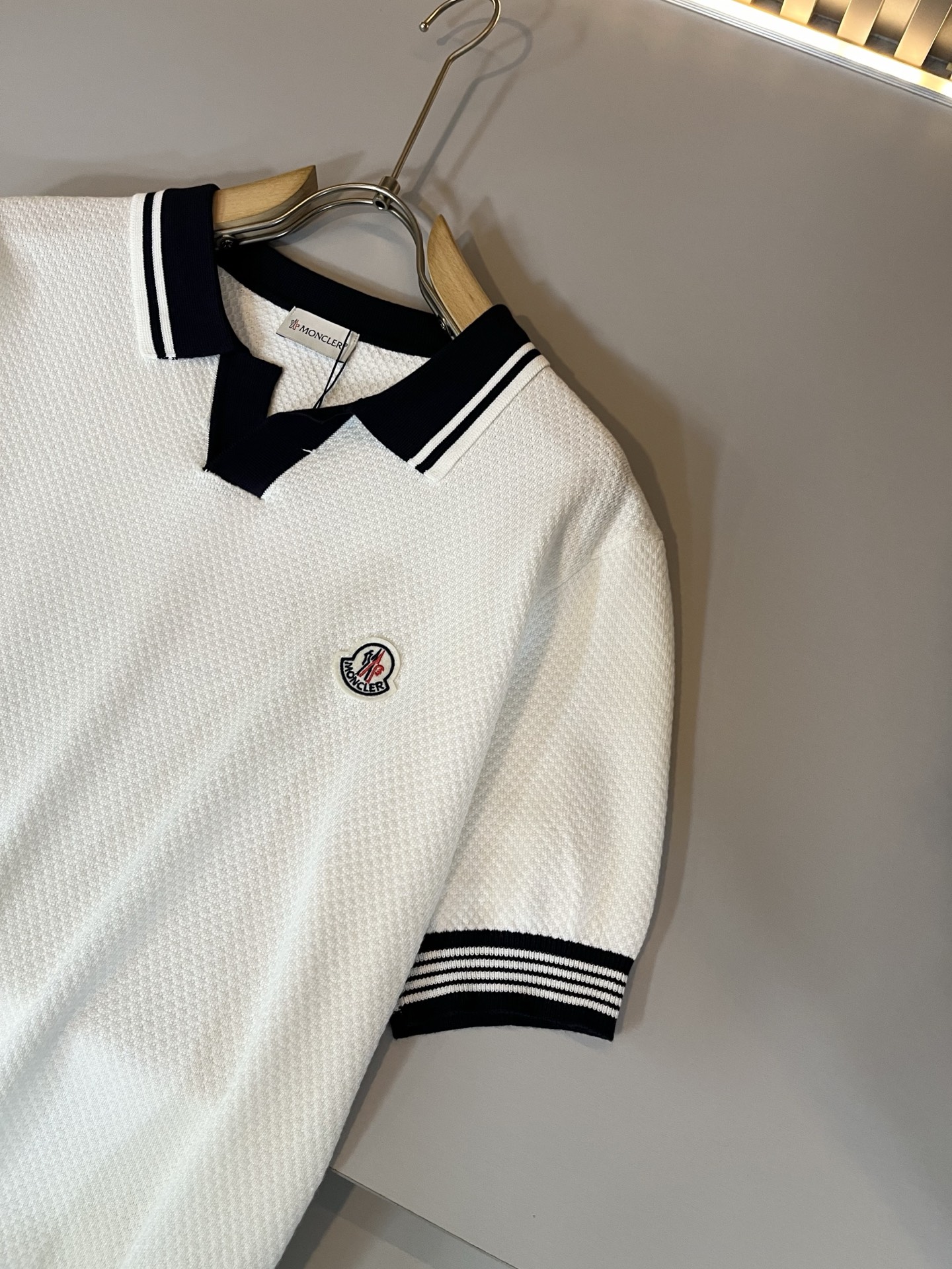 Moncler Men's Knit Polo Shirt - Short Sleeve, Logo Patch, Modern Fit 7 i1748198229976 9310 0 5