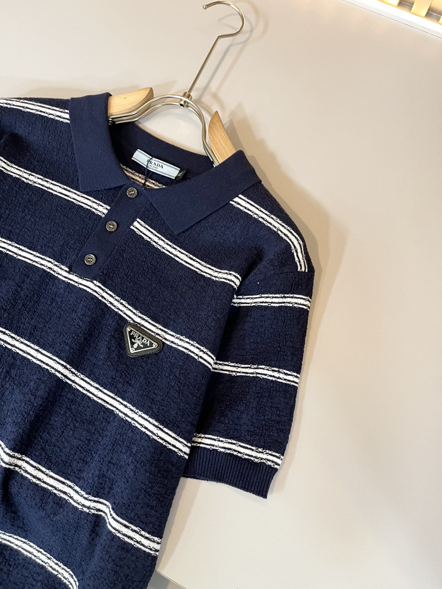 Prada Men's Striped Knit Polo Shirt Short Sleeve T-Shirt Classic Fashion 7 i1748198327213 3492 0 5