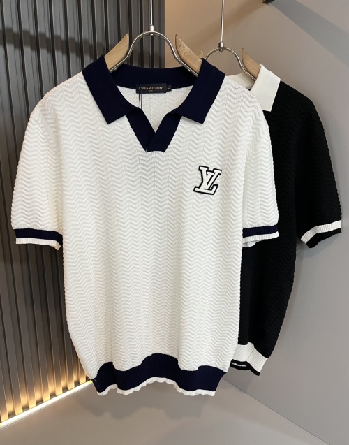 Louis Vuitton Camiseta de Manga Corta con Cuello Clásico y Logo Bordado 1 Louis Vuitton Camiseta de Manga Corta con Cuello Clásico y Logo Bordado