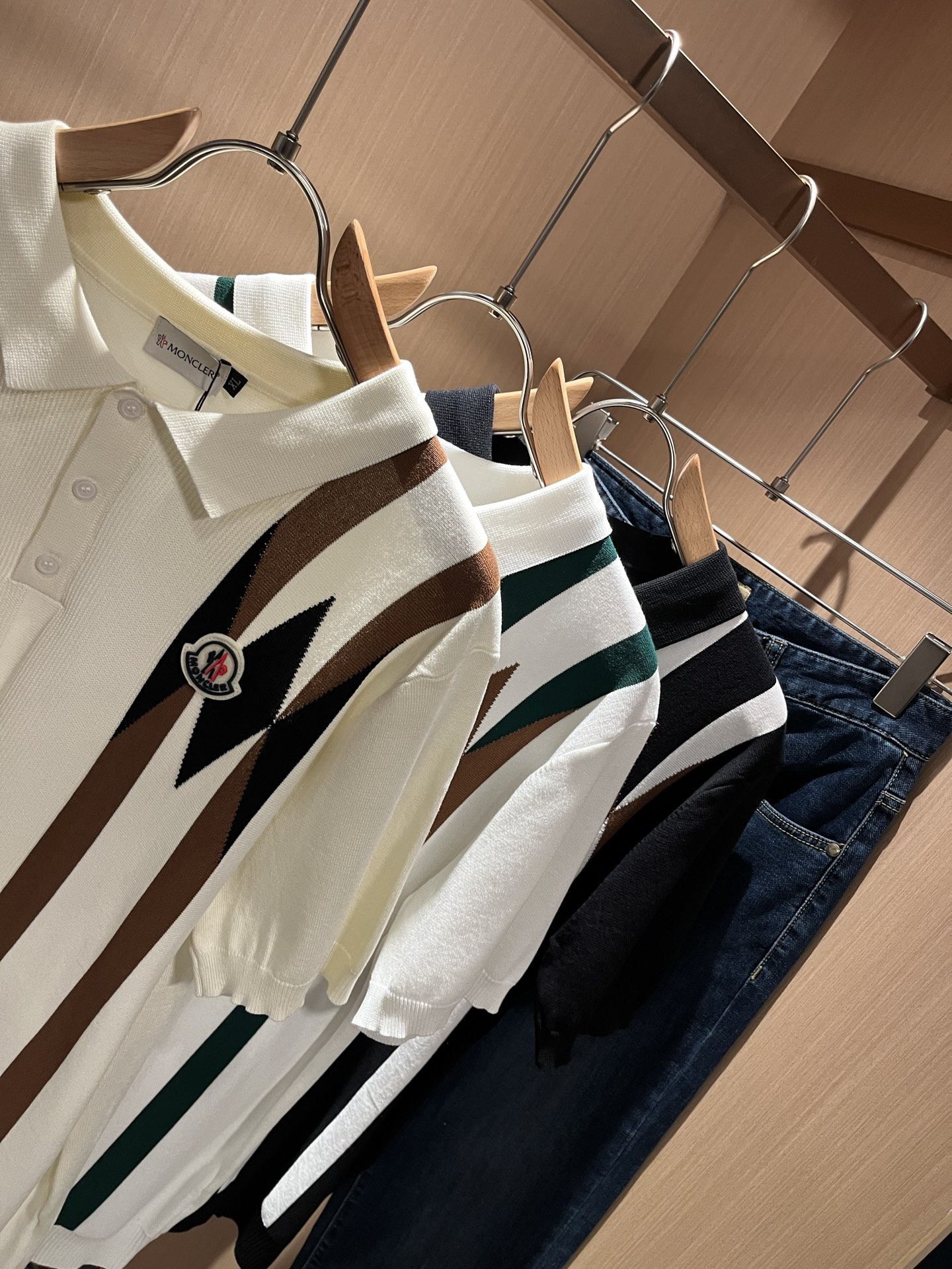 Moncler Spring/Summer Knit Polo Shirt with Logo - Comfortable & Breathable 3 i1749054930045 6147 0 1