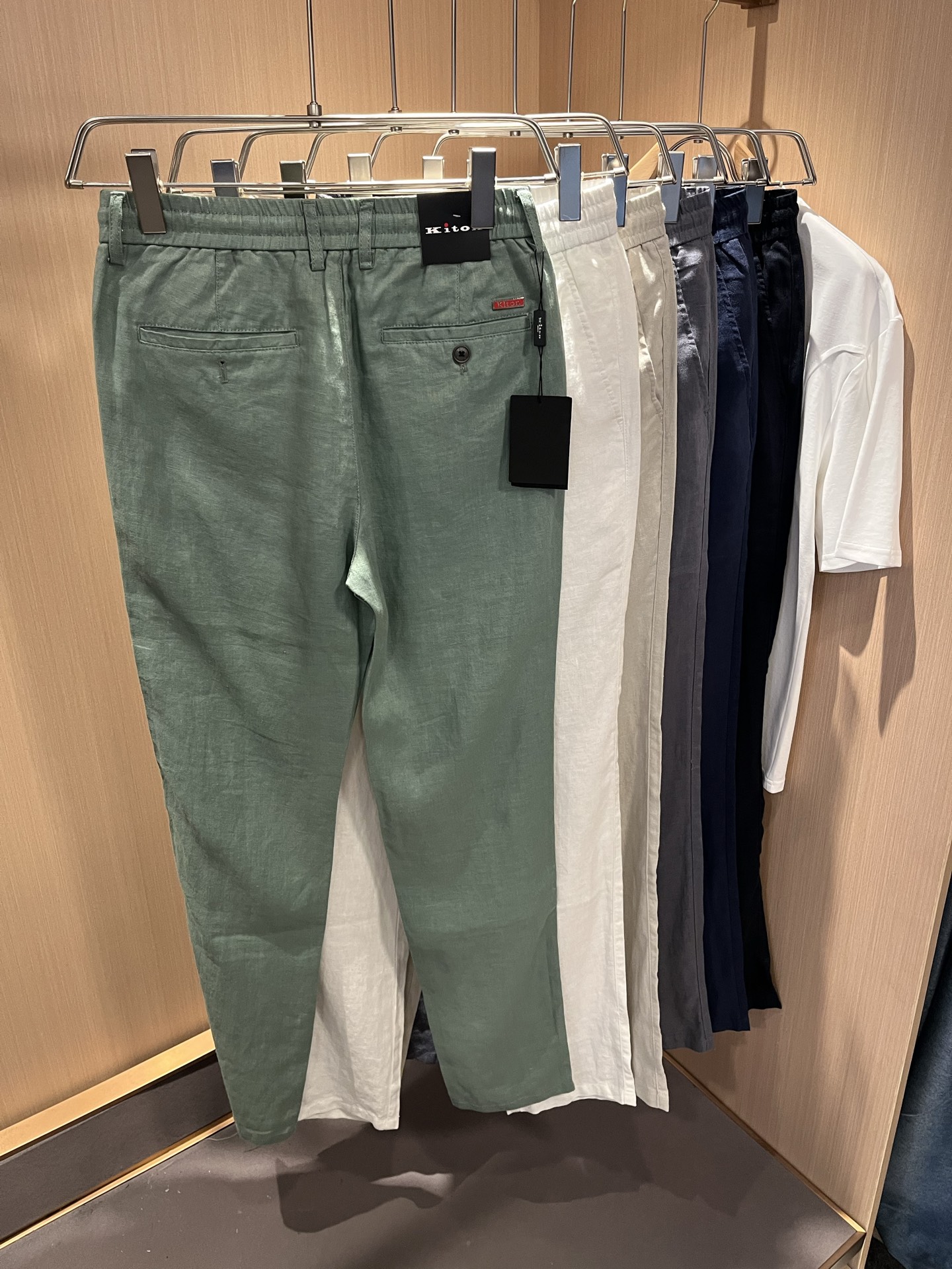  kiton 2025春夏新款男士亚麻休闲裤，男士经典时尚百搭休闲西裤!贸易公司渠道稀出，领先官网发售!