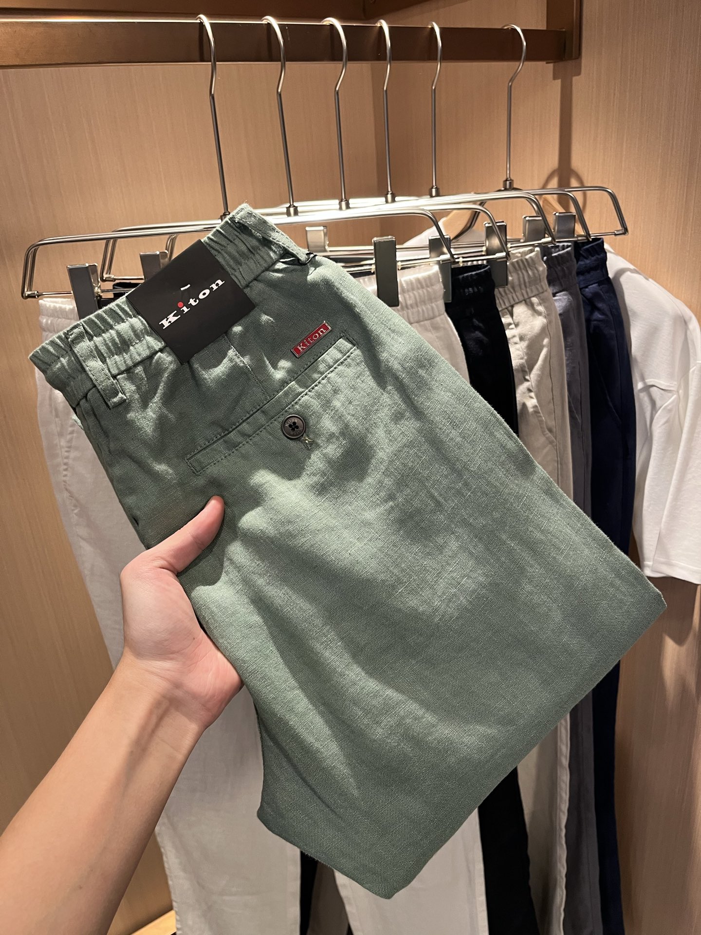  kiton 2025春夏新款男士亚麻休闲裤，男士经典时尚百搭休闲西裤!贸易公司渠道稀出，领先官网发售!