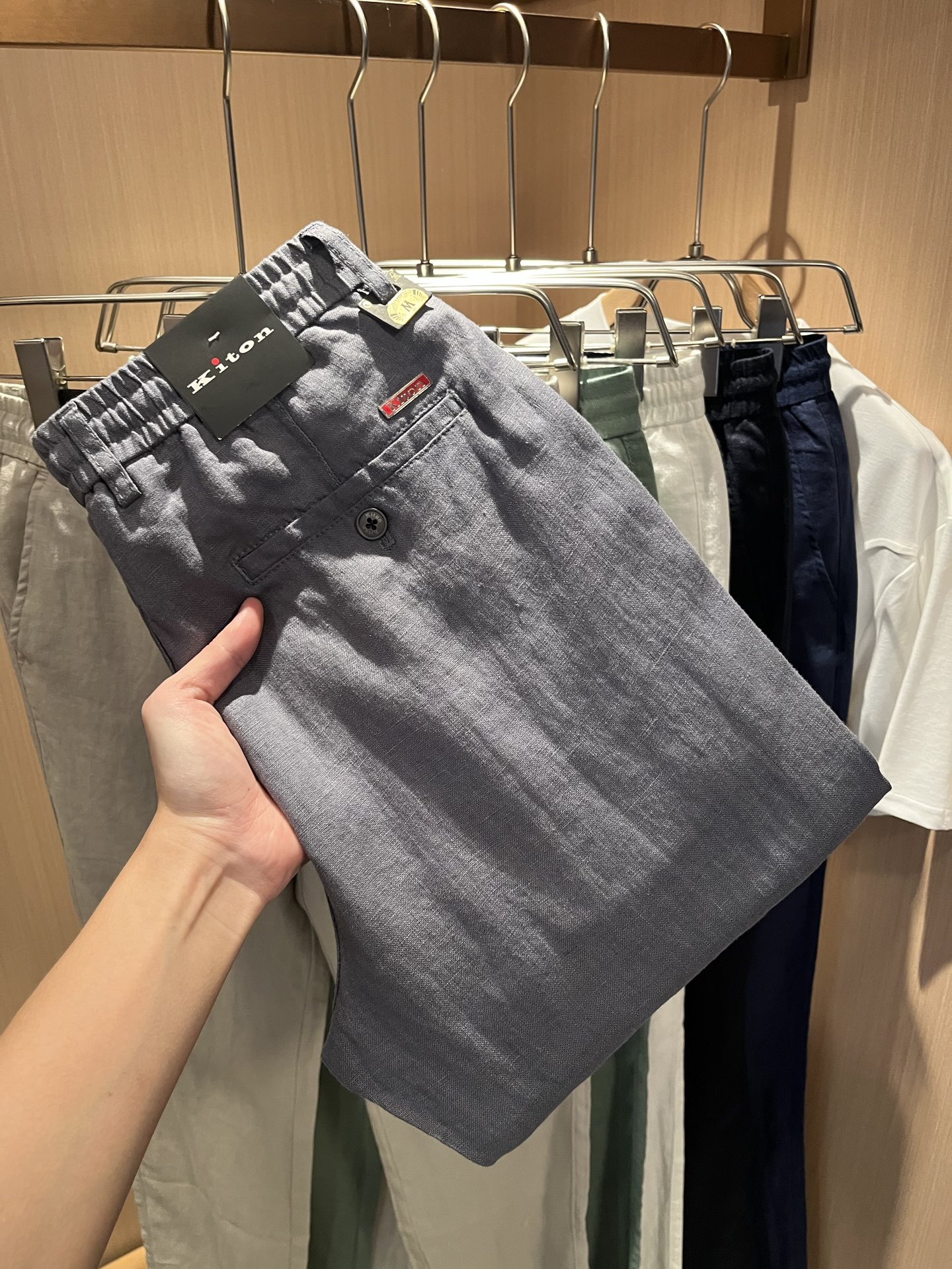  kiton 2025春夏新款男士亚麻休闲裤，男士经典时尚百搭休闲西裤!贸易公司渠道稀出，领先官网发售!