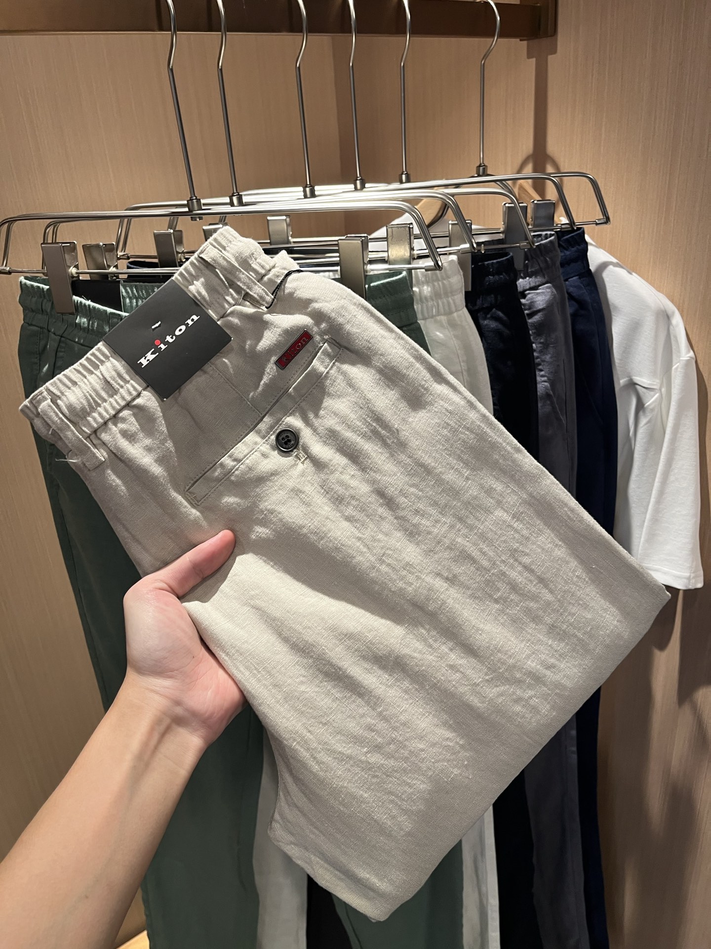  kiton 2025春夏新款男士亚麻休闲裤，男士经典时尚百搭休闲西裤!贸易公司渠道稀出，领先官网发售!