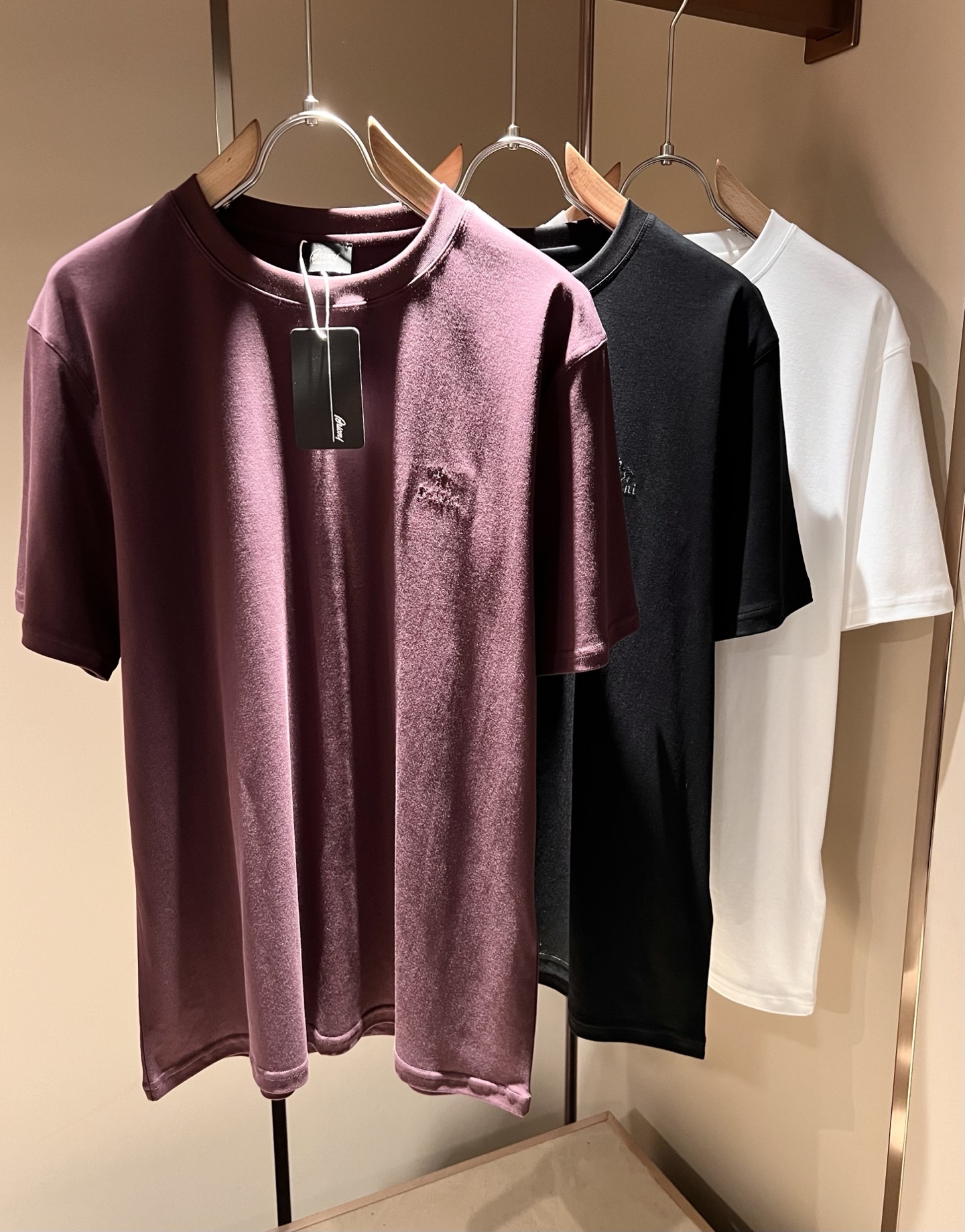  布里奥尼 Brioni 2025春夏男士最新的贸易订单短袖T恤，全品相！！网红款！采用logo图案刺绣