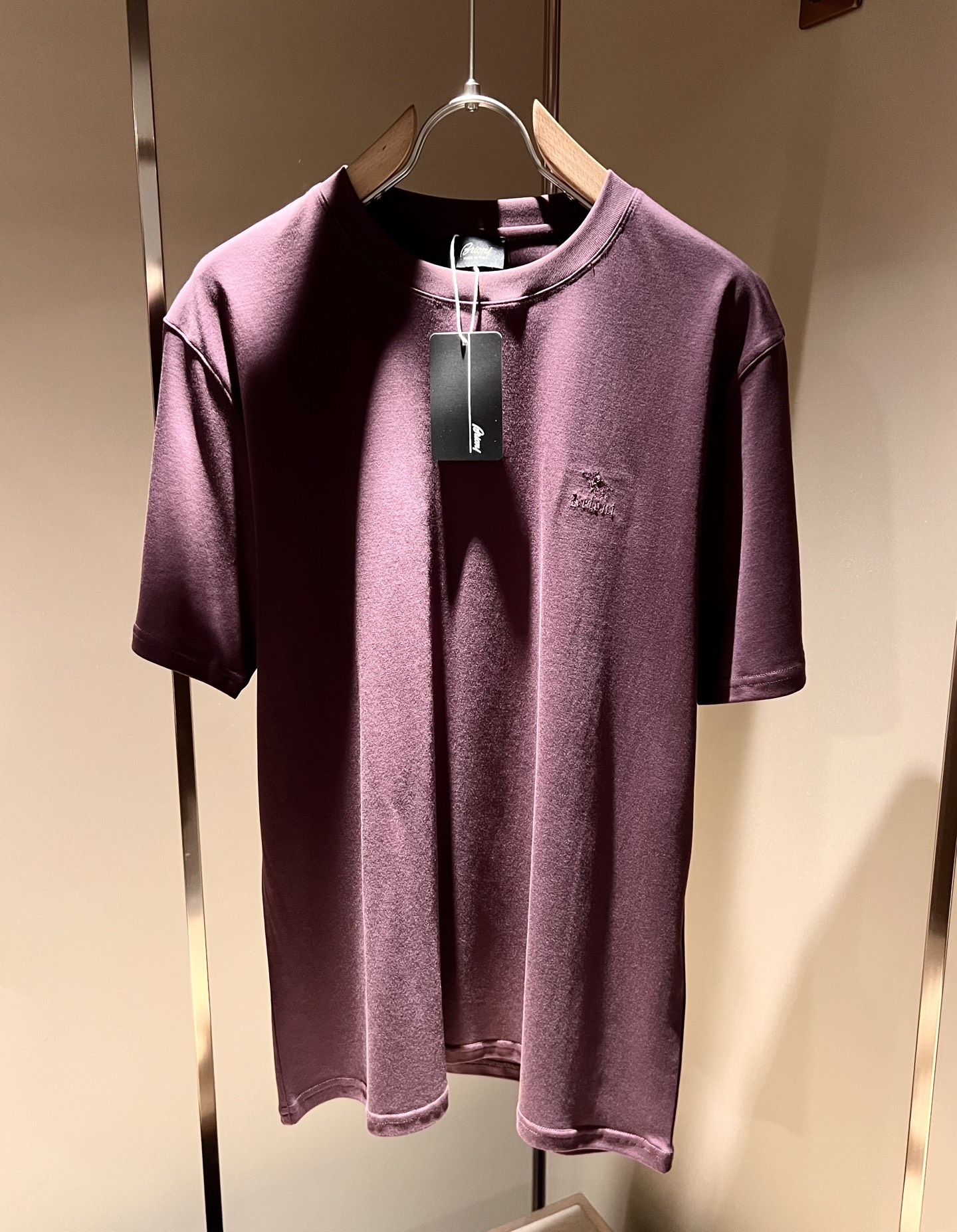  布里奥尼 Brioni 2025春夏男士最新的贸易订单短袖T恤，全品相！！网红款！采用logo图案刺绣