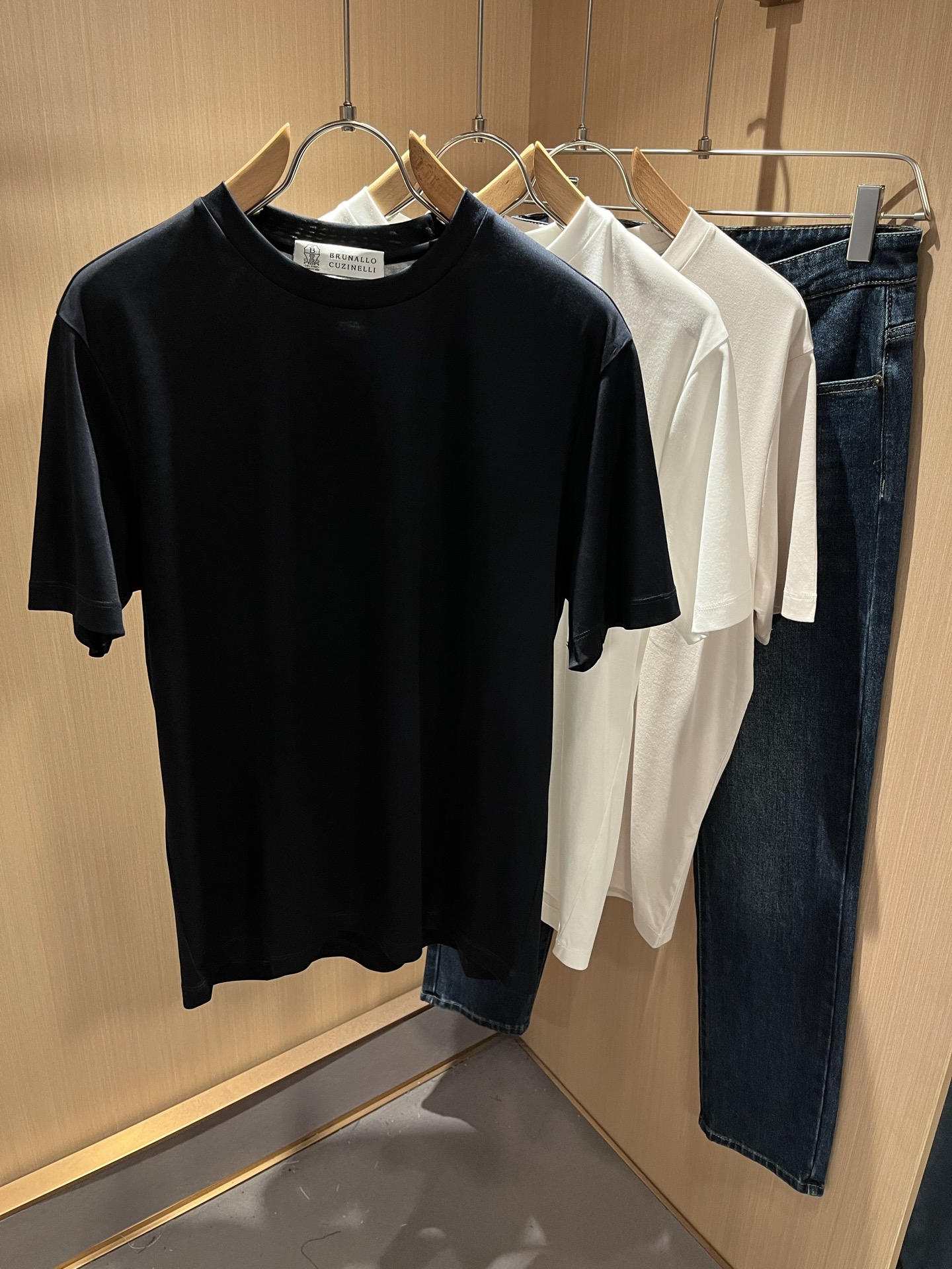 Brunello Cucinelli Men's Classic Short Sleeve T-Shirt with Logo Detail