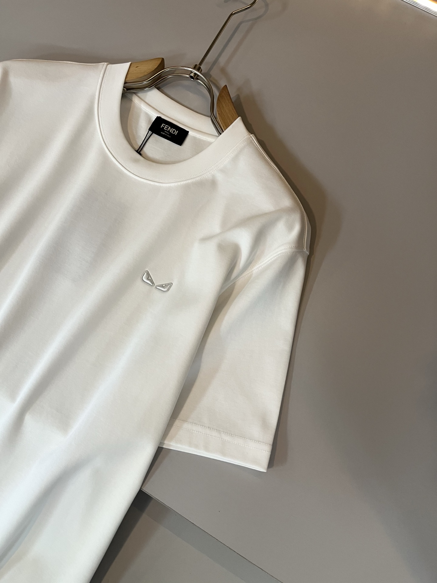 FEN*I 芬*迪2025春夏新款FD家族FF男女同款👫短袖T恤，男女同款👫百搭极简短袖。意大利原厂订单