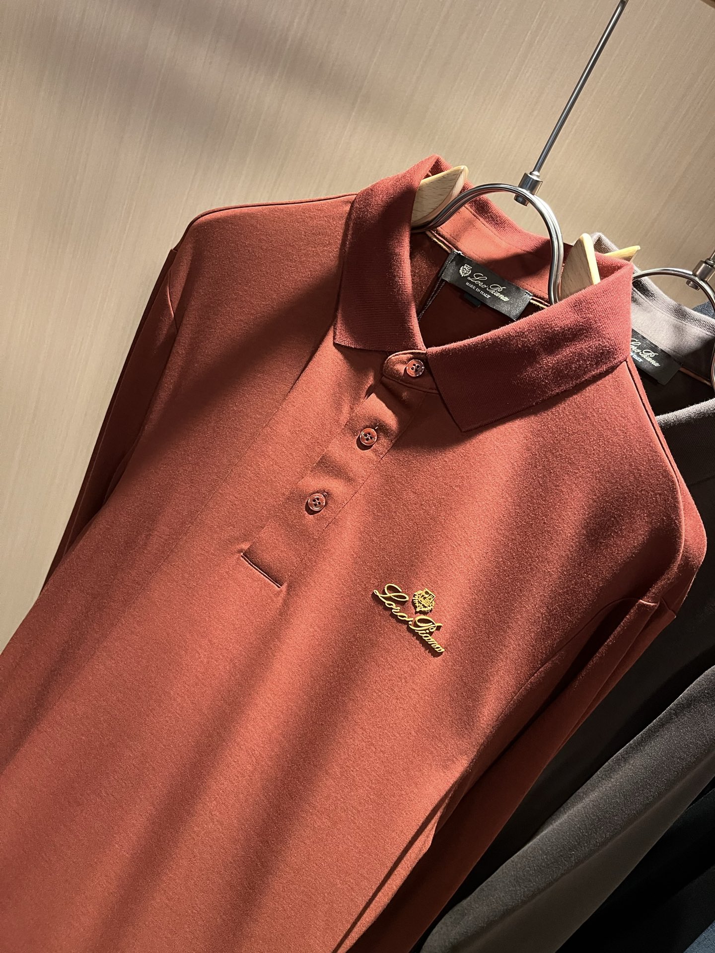  Loro Piana诺悠翩雅 2025秋冬男士翻领长袖Polo衫，最新的贸易订单，全品相！！网红款！上