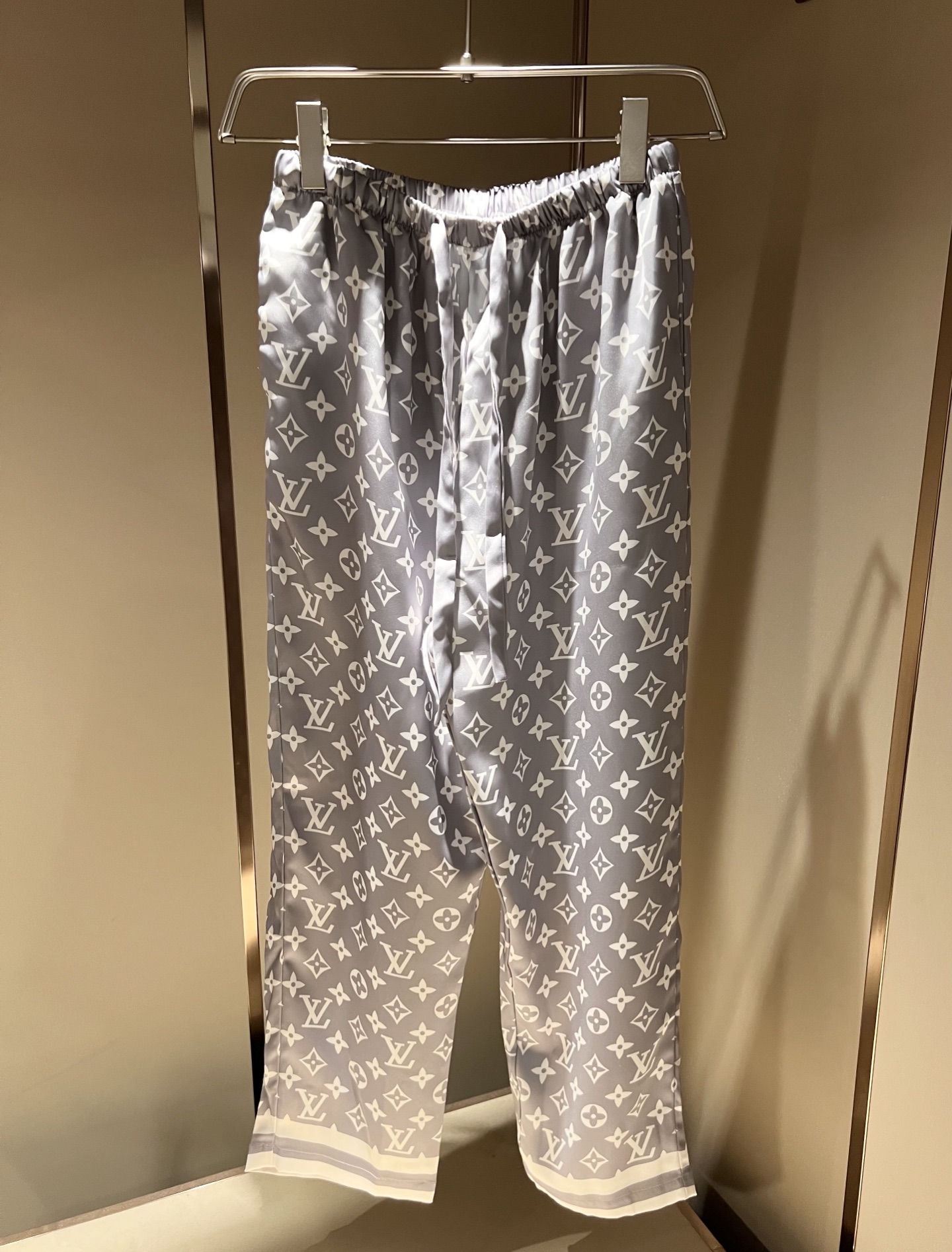 Louis Vuitton Monogram Silk Pajama Pants Unisex Casual Loungewear