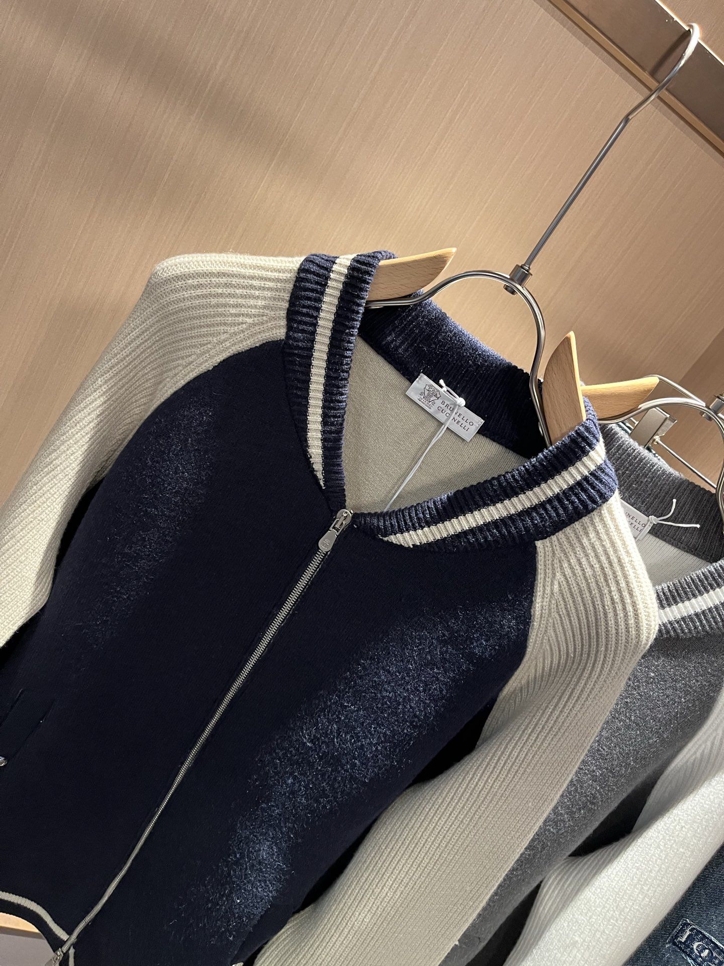 BC-Brunello Cucineli 2025秋冬新款针织羊毛夹克外套，最新时尚潮流效果,时尚新韵味