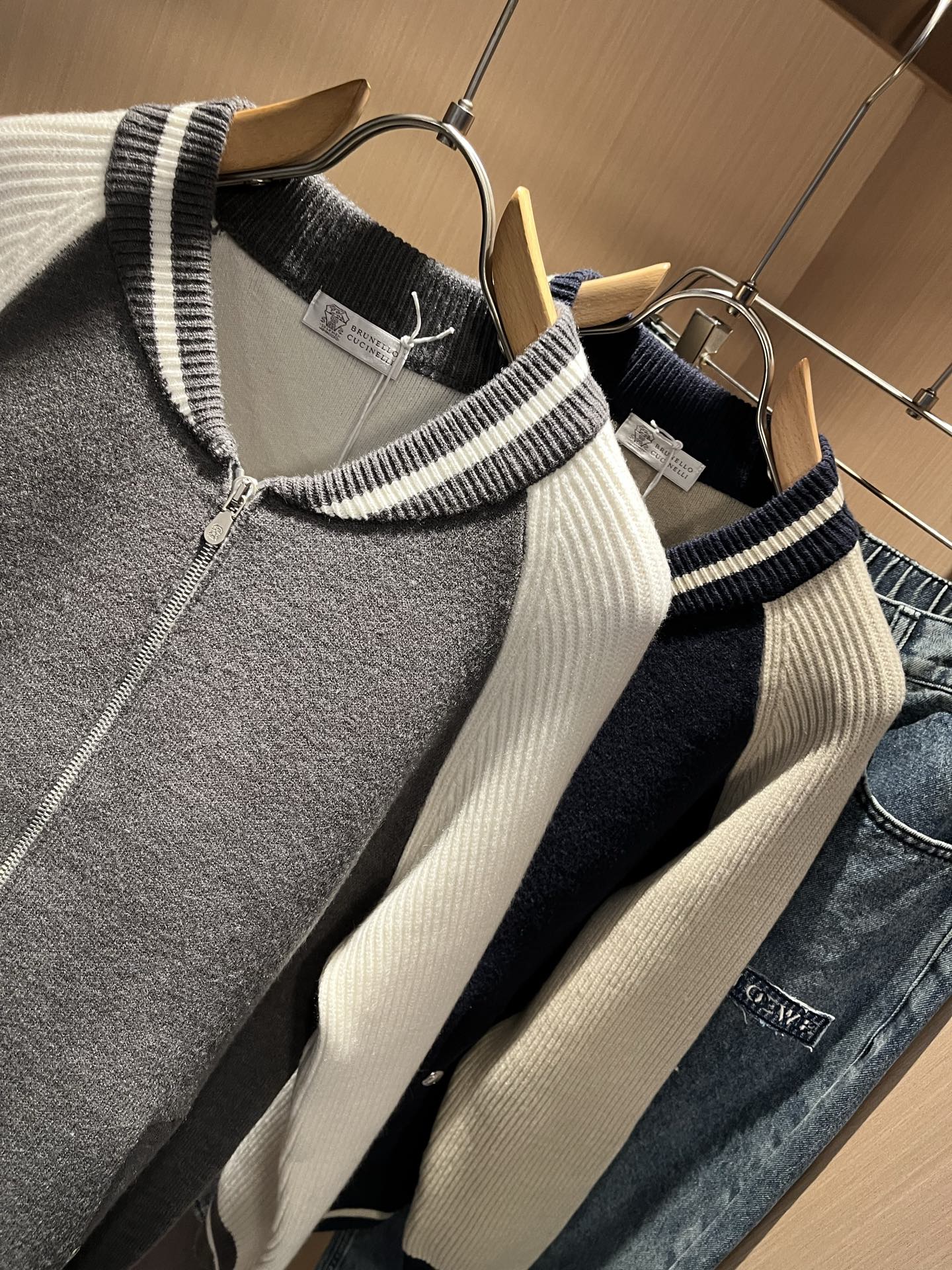 BC-Brunello Cucineli 2025秋冬新款针织羊毛夹克外套，最新时尚潮流效果,时尚新韵味