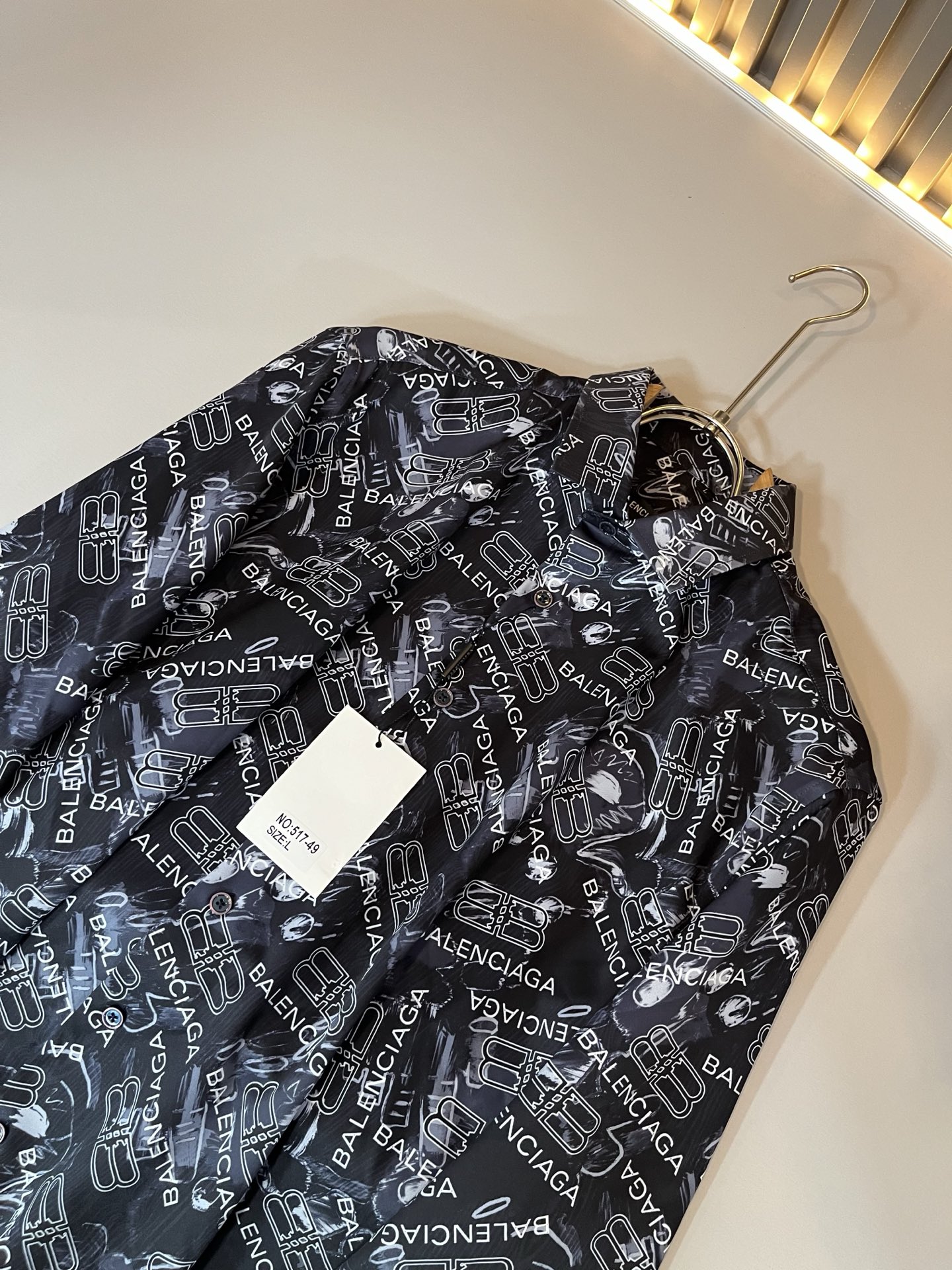 BALENCI*GA巴黎*家 2025秋季新款男女同款👫衬衣，走秀图案印花时尚休闲短袖衬衣，全景logo