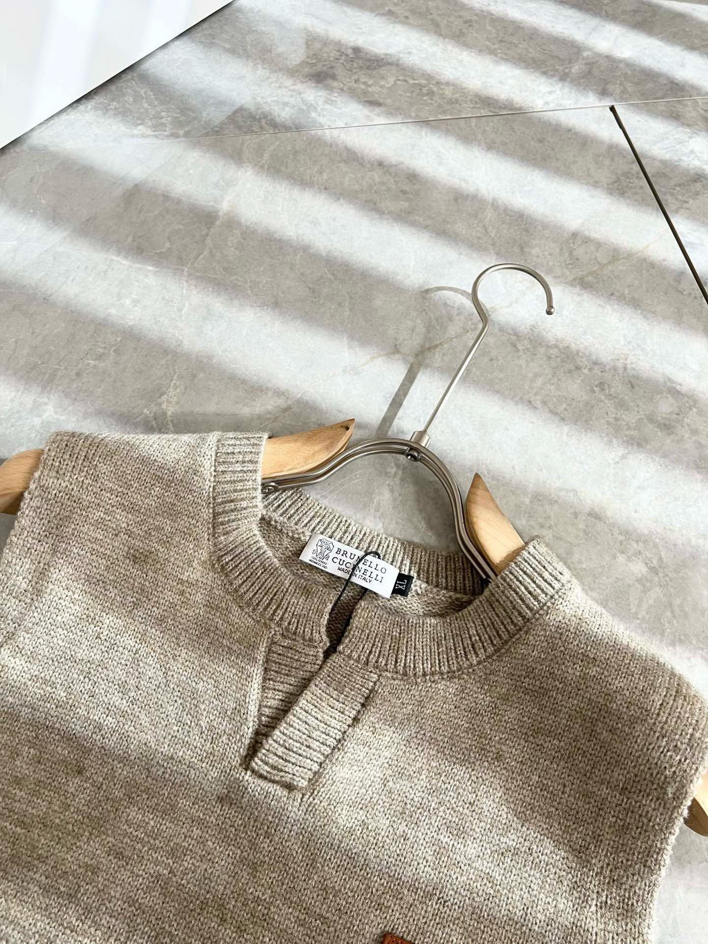 BC-Brunello Cucineli 2025秋冬新款针织羊毛马甲衫，最新时尚潮流效果,时尚新韵味，