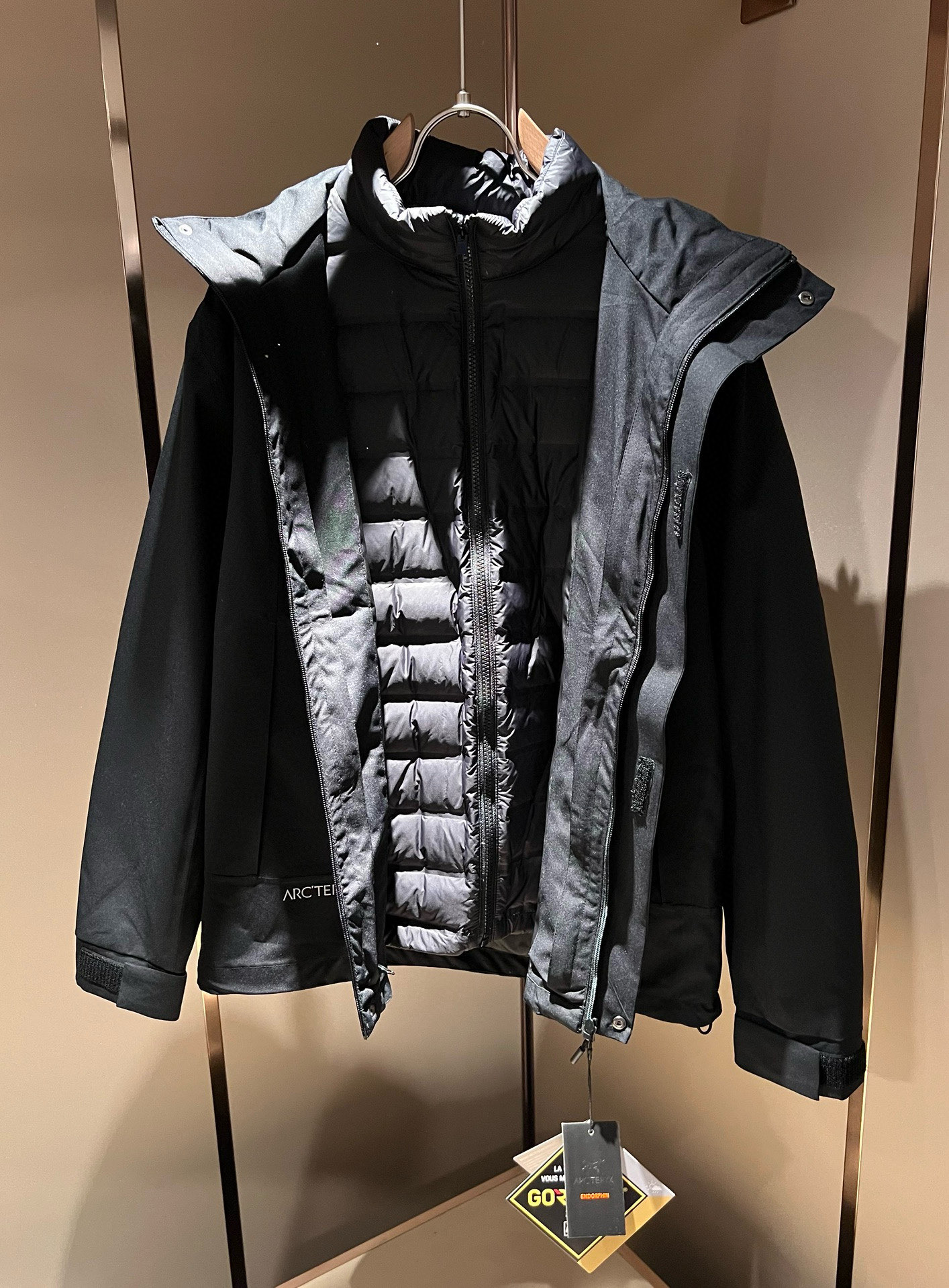 ARCTER*X始*祖鸟 ⚠️两件套！2025秋冬新款男士冲锋衣羽绒服夹克外套，⚠️内胆羽绒夹克拆卸一两