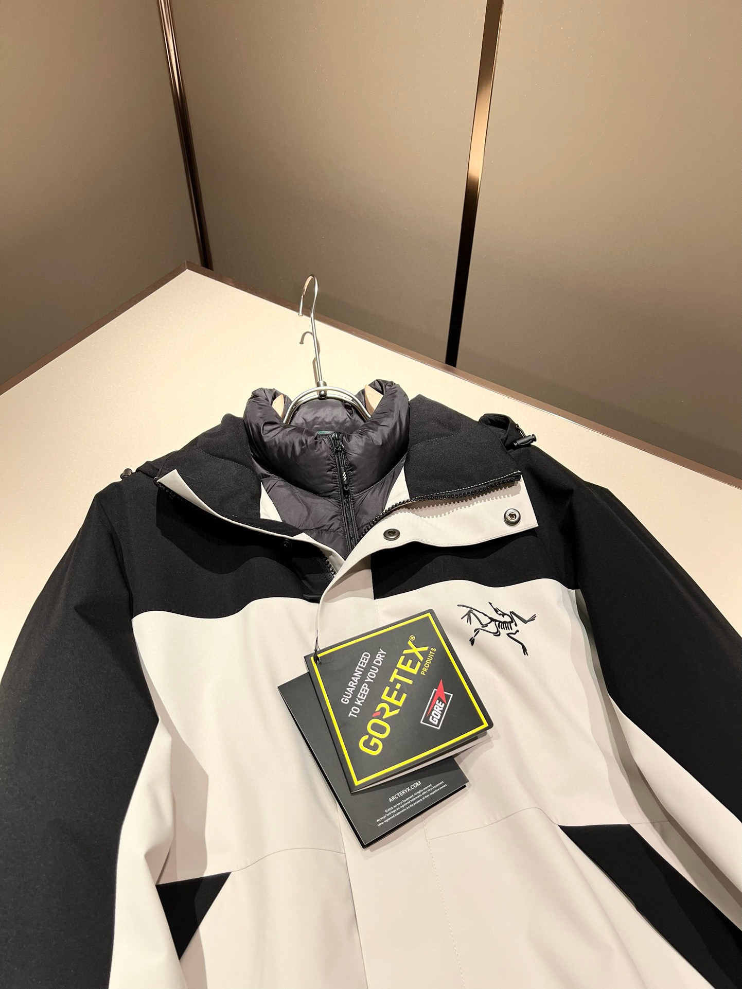 ⚠️细节图！ ARCTER*X始*祖鸟 ⚠️两件套！2025秋冬新款男士冲锋衣羽绒服夹克外套，⚠️内胆羽