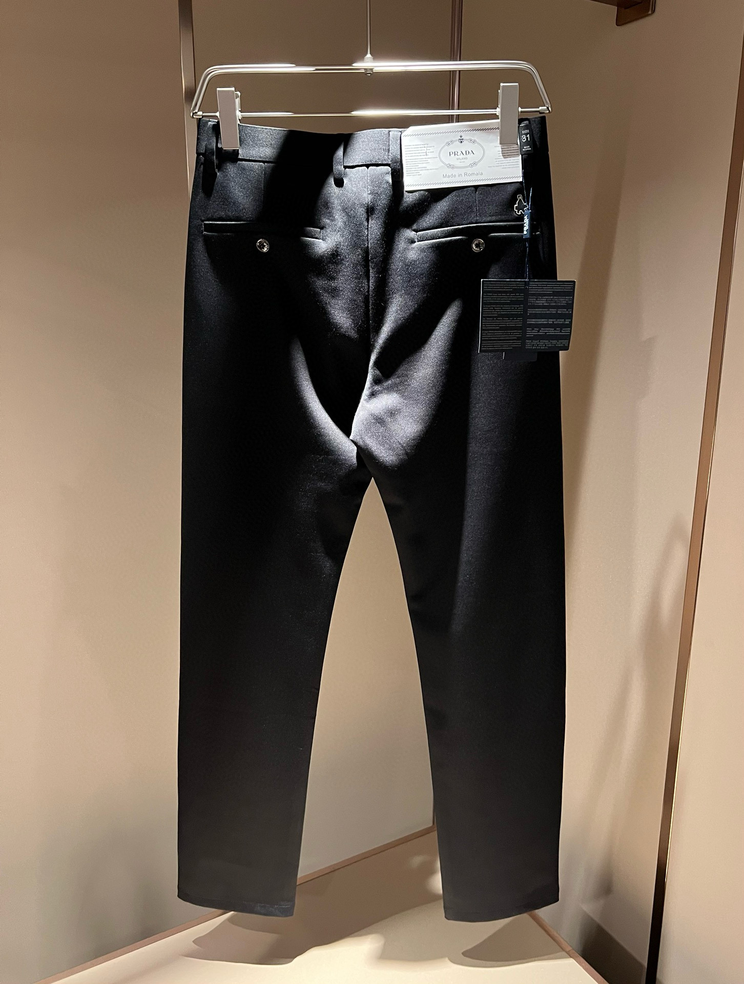 PRA*DA 普*达 2025秋冬新款弹力棉质混纺氨纶百搭西裤，男士经典商务休闲基础长裤西裤！贸易公司渠