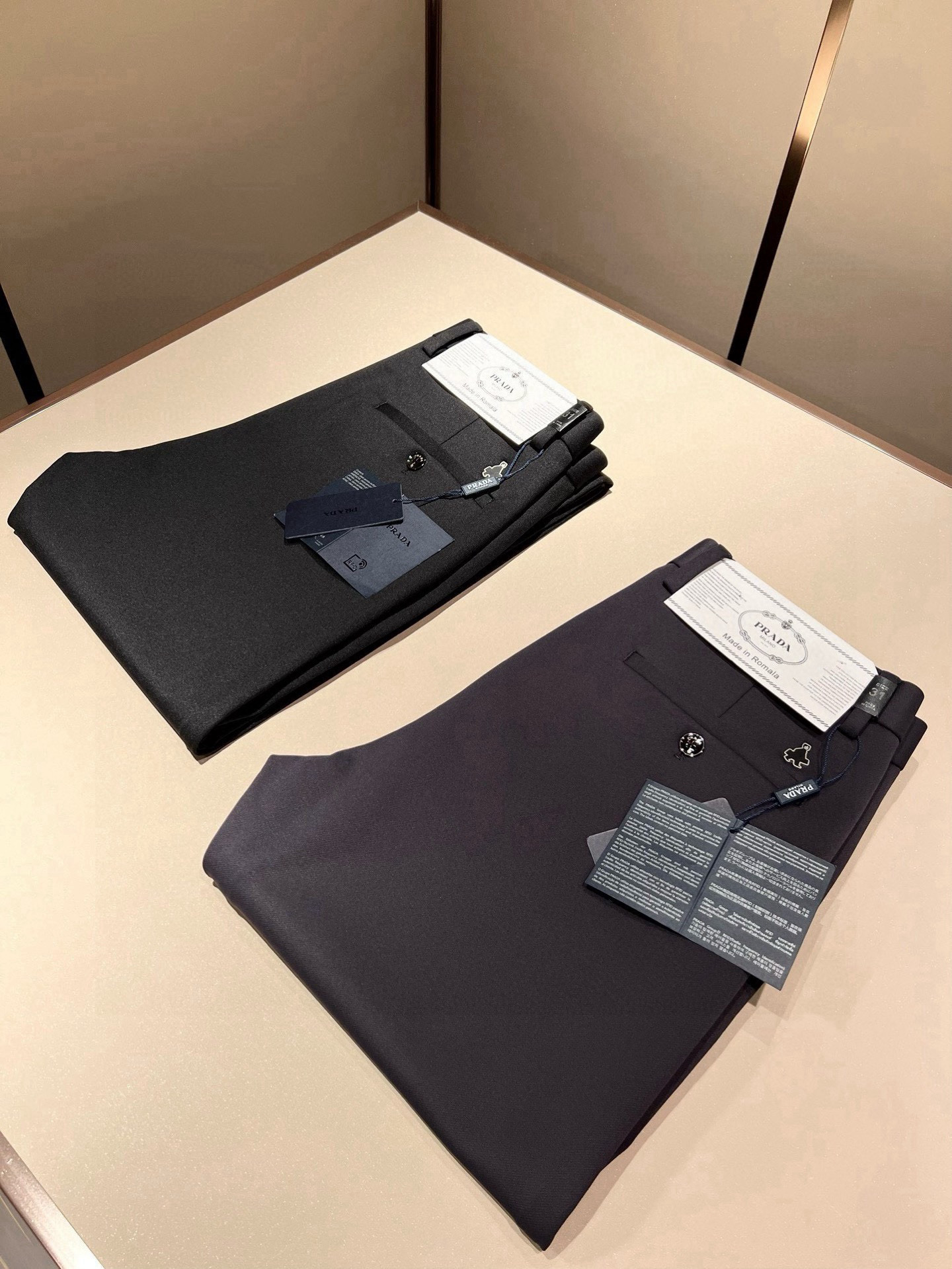 PRA*DA 普*达 2025秋冬新款弹力棉质混纺氨纶百搭西裤，男士经典商务休闲基础长裤西裤！贸易公司渠