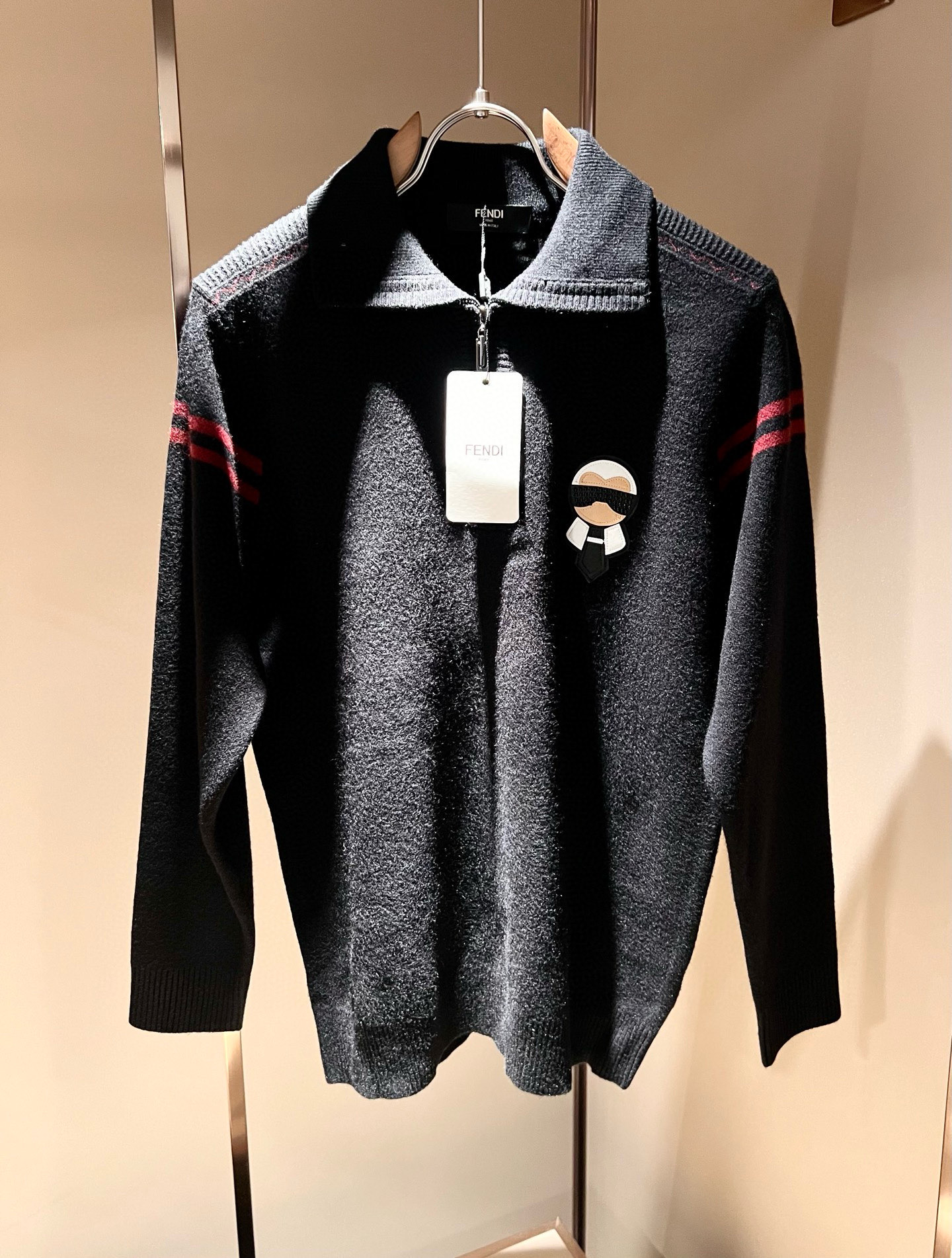FEN*I 芬*迪2025秋冬新款FD家族男女同款拉链款高领针织羊毛开衫，男女同款👫百搭。意大利原厂订单