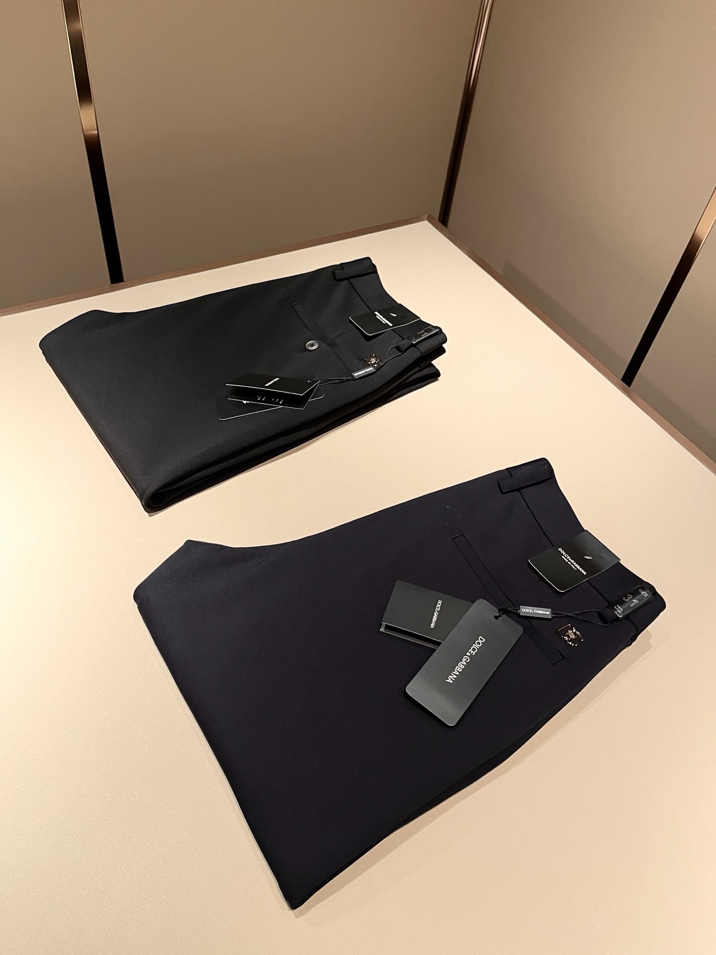 Dolce&Gabba*a 杜嘉*纳 2025秋冬新款弹力棉质混纺氨纶百搭西裤，男士经典商务休闲基础长裤