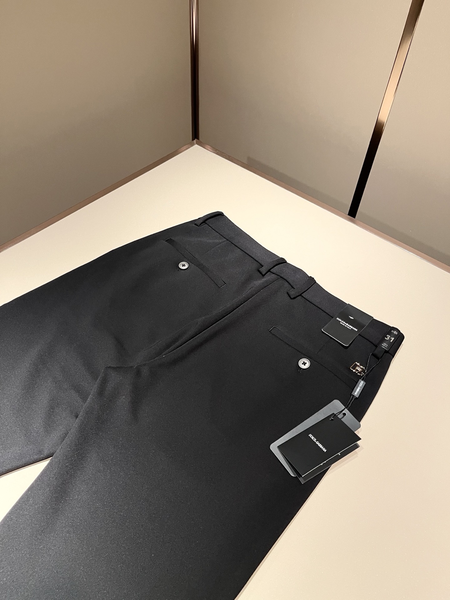 Dolce&Gabba*a 杜嘉*纳 2025秋冬新款弹力棉质混纺氨纶百搭西裤，男士经典商务休闲基础长裤