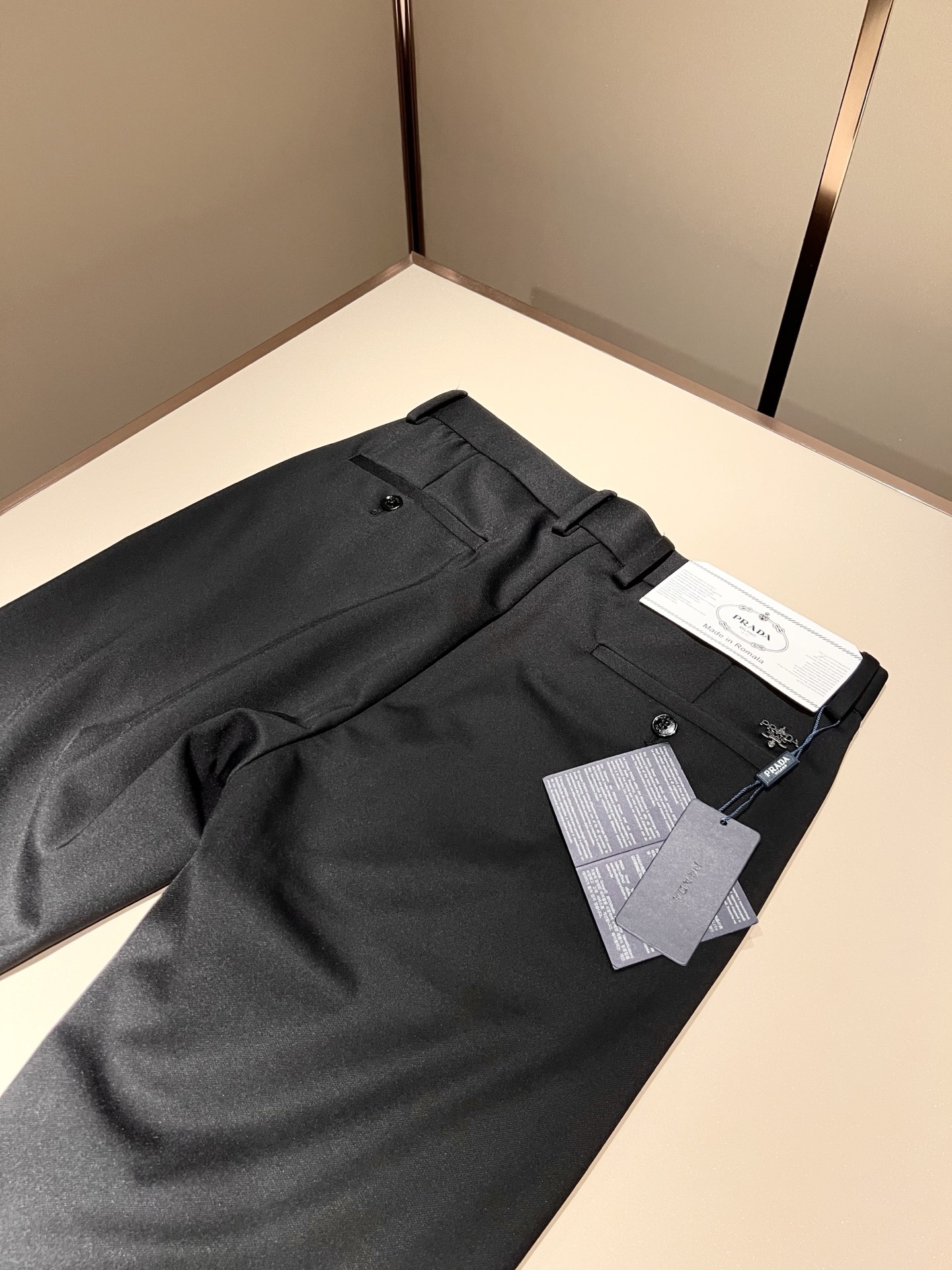 PRA*DA 普*达 2025秋冬新款弹力棉质混纺氨纶百搭西裤，男士经典商务休闲基础长裤西裤！贸易公司渠