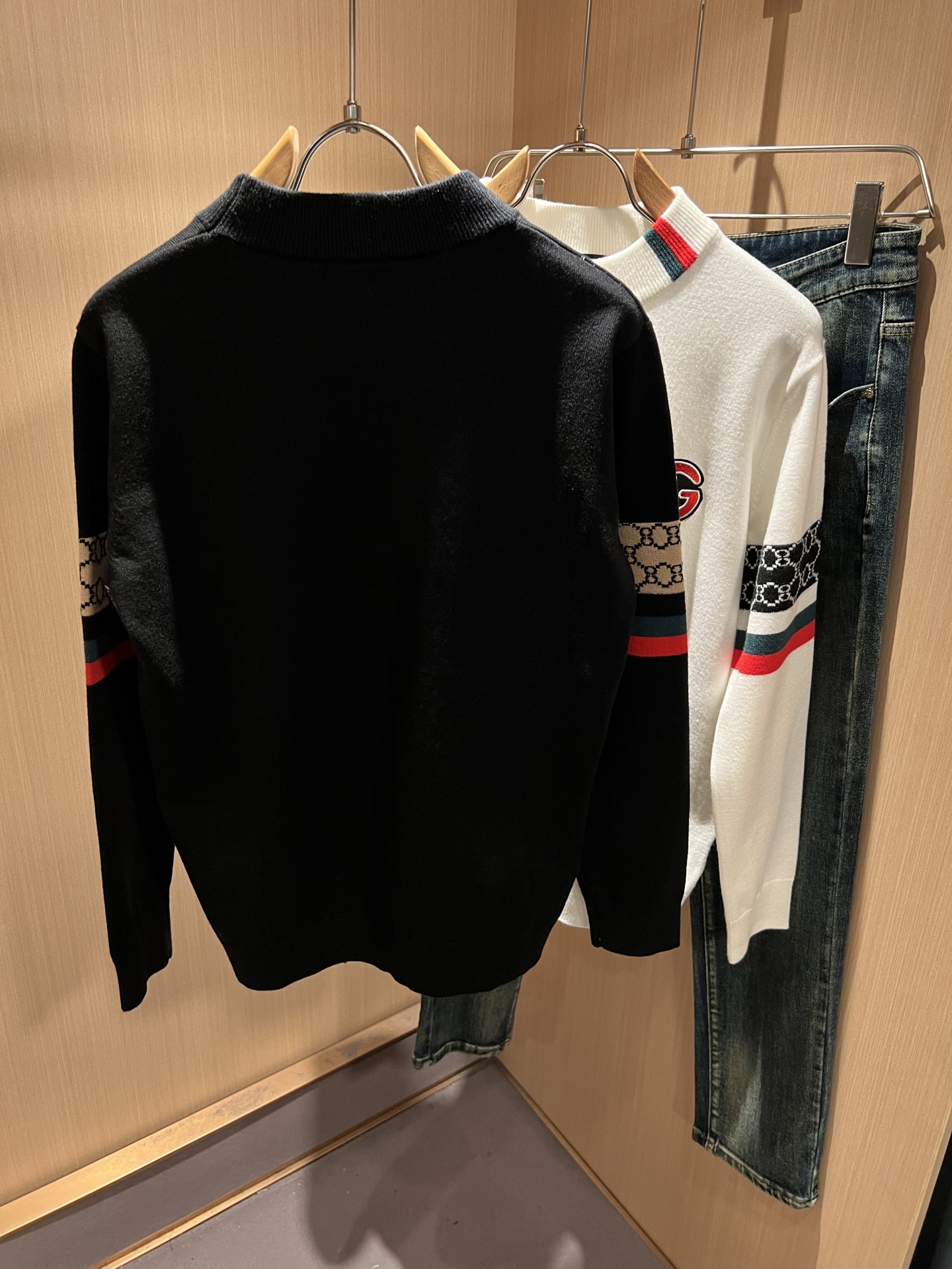 GUC*I 古家 2025秋冬新款男女同款👫 高克重针织羊毛衫，全景钩织GG标识logo图案设计！贸易公