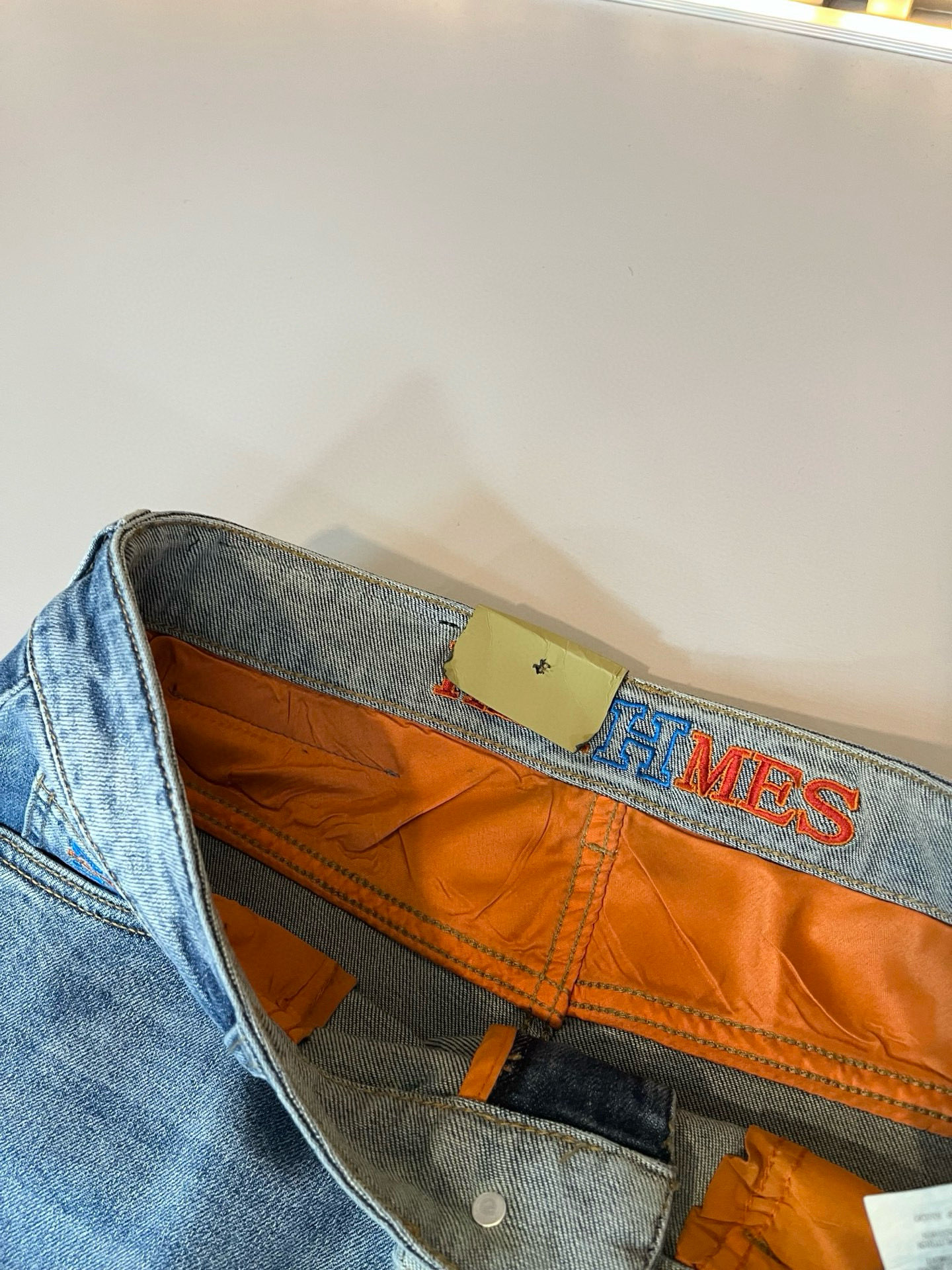 HERM*S 爱*仕 2025秋冬男士高端丹宁水洗小直筒牛仔裤 海外贸易公司渠道订单 ！男士修身直筒牛仔