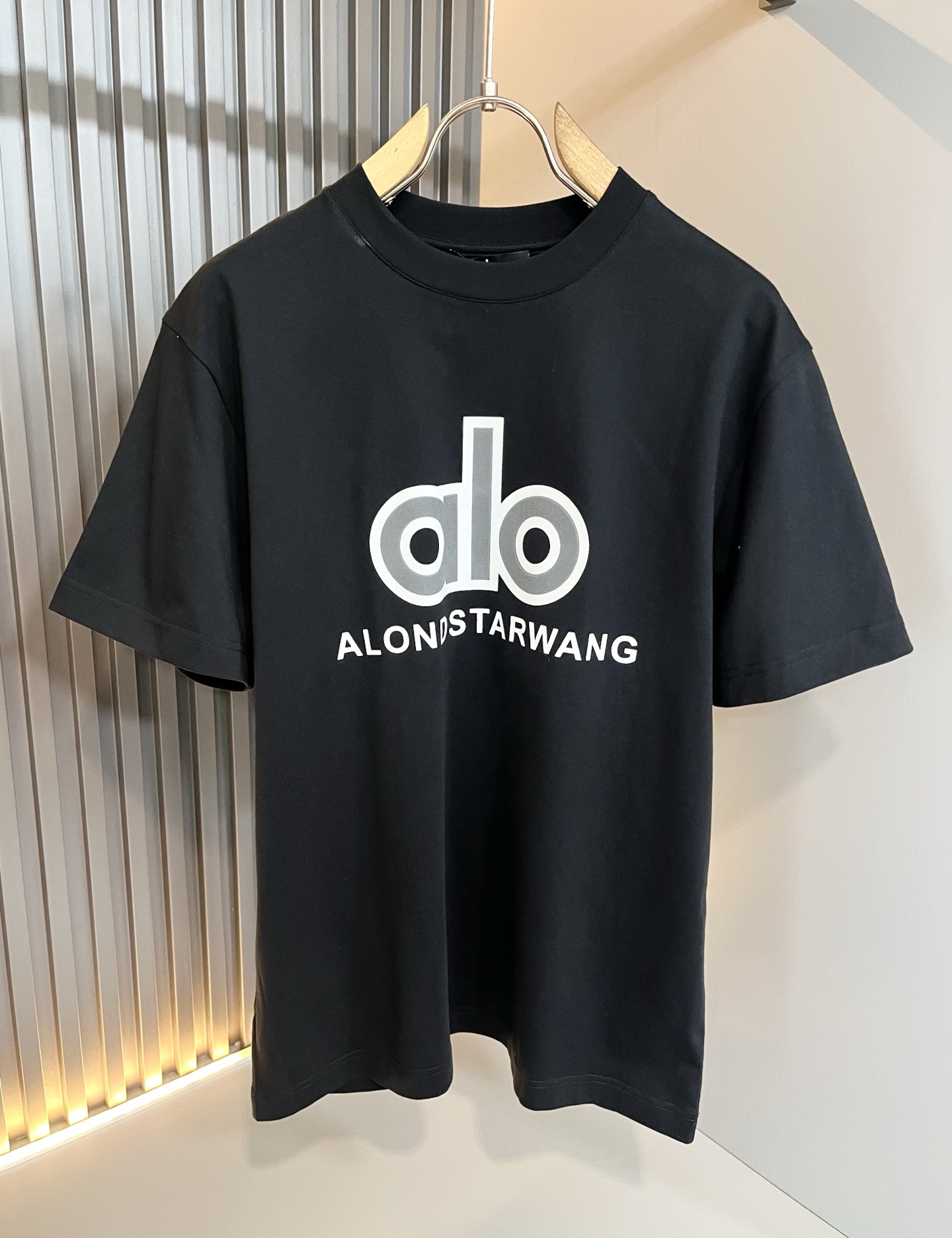 Alo2026春夏全新系列单品上线，非常时髦前卫的一款男女同款短袖T恤，标识logo图案刺绣修饰！区别于