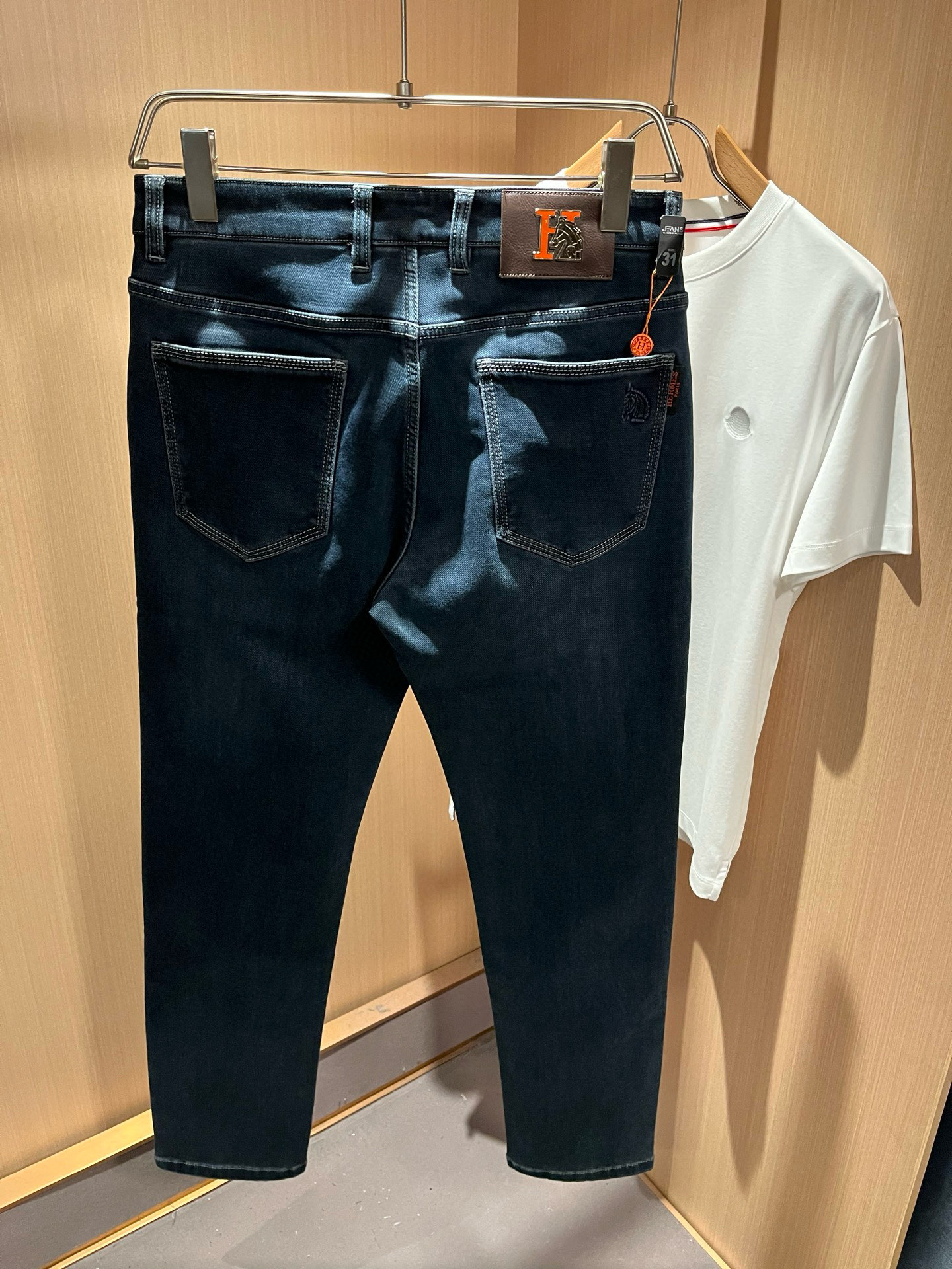 HERM*S 爱*仕 2026春夏男士高端丹宁水洗小直筒牛仔裤 海外贸易公司渠道订单 ！男士修身直筒牛仔