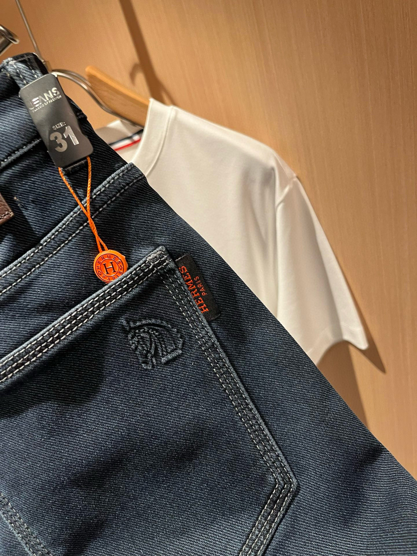 HERM*S 爱*仕 2026春夏男士高端丹宁水洗小直筒牛仔裤 海外贸易公司渠道订单 ！男士修身直筒牛仔