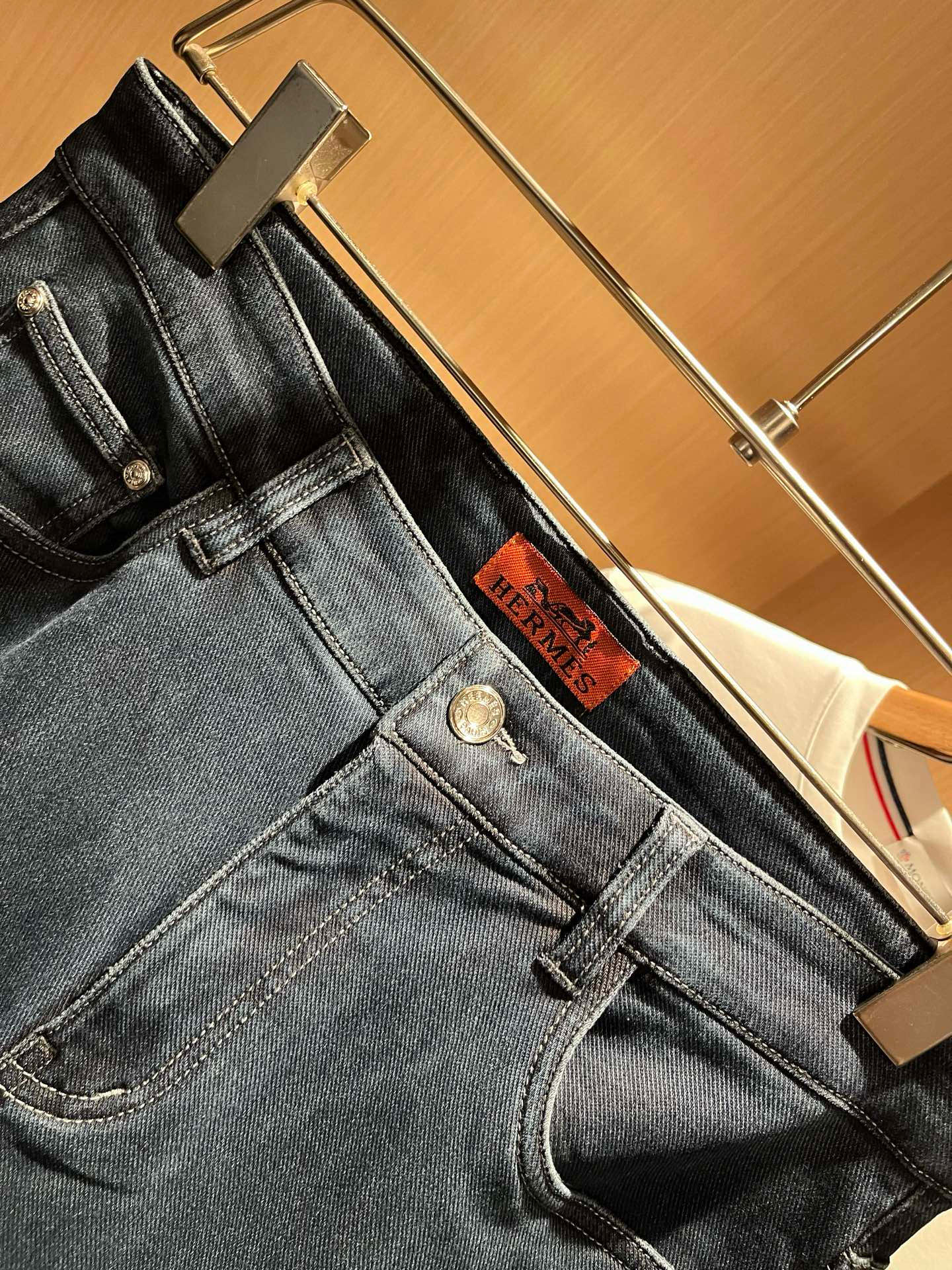 HERM*S 爱*仕 2026春夏男士高端丹宁水洗小直筒牛仔裤 海外贸易公司渠道订单 ！男士修身直筒牛仔