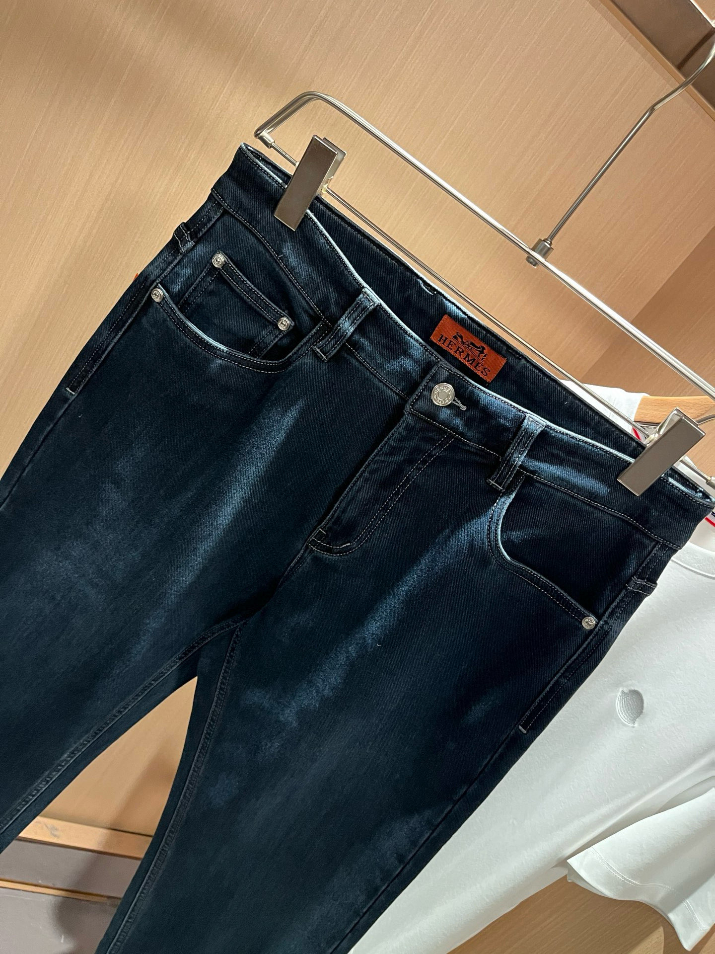 HERM*S 爱*仕 2026春夏男士高端丹宁水洗小直筒牛仔裤 海外贸易公司渠道订单 ！男士修身直筒牛仔