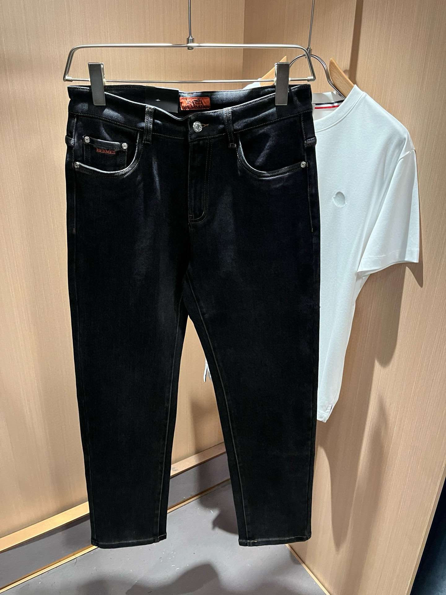 HERM*S 爱*仕 2026春夏男士高端丹宁水洗小直筒牛仔裤 海外贸易公司渠道订单 ！男士修身直筒牛仔