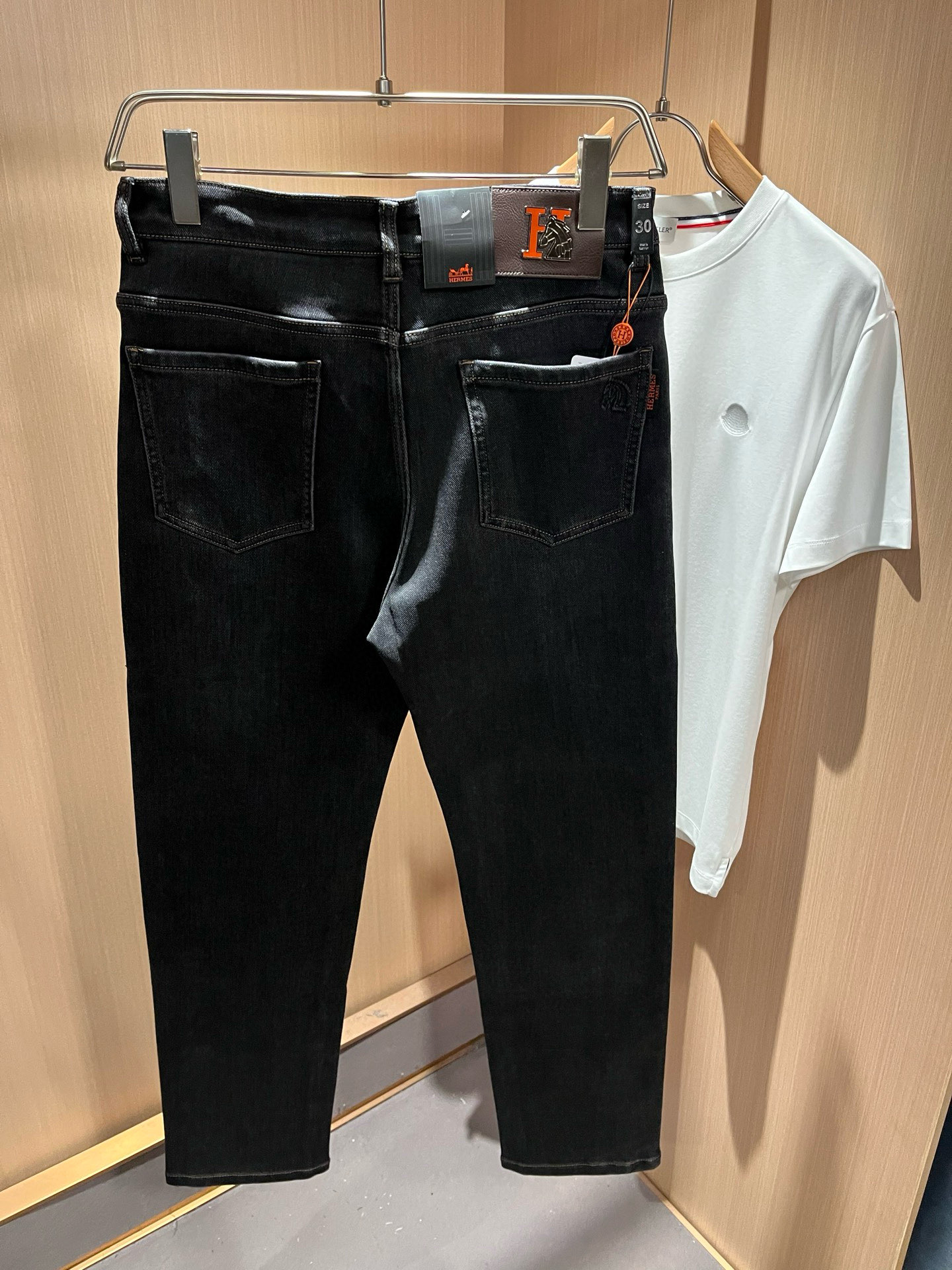 HERM*S 爱*仕 2026春夏男士高端丹宁水洗小直筒牛仔裤 海外贸易公司渠道订单 ！男士修身直筒牛仔