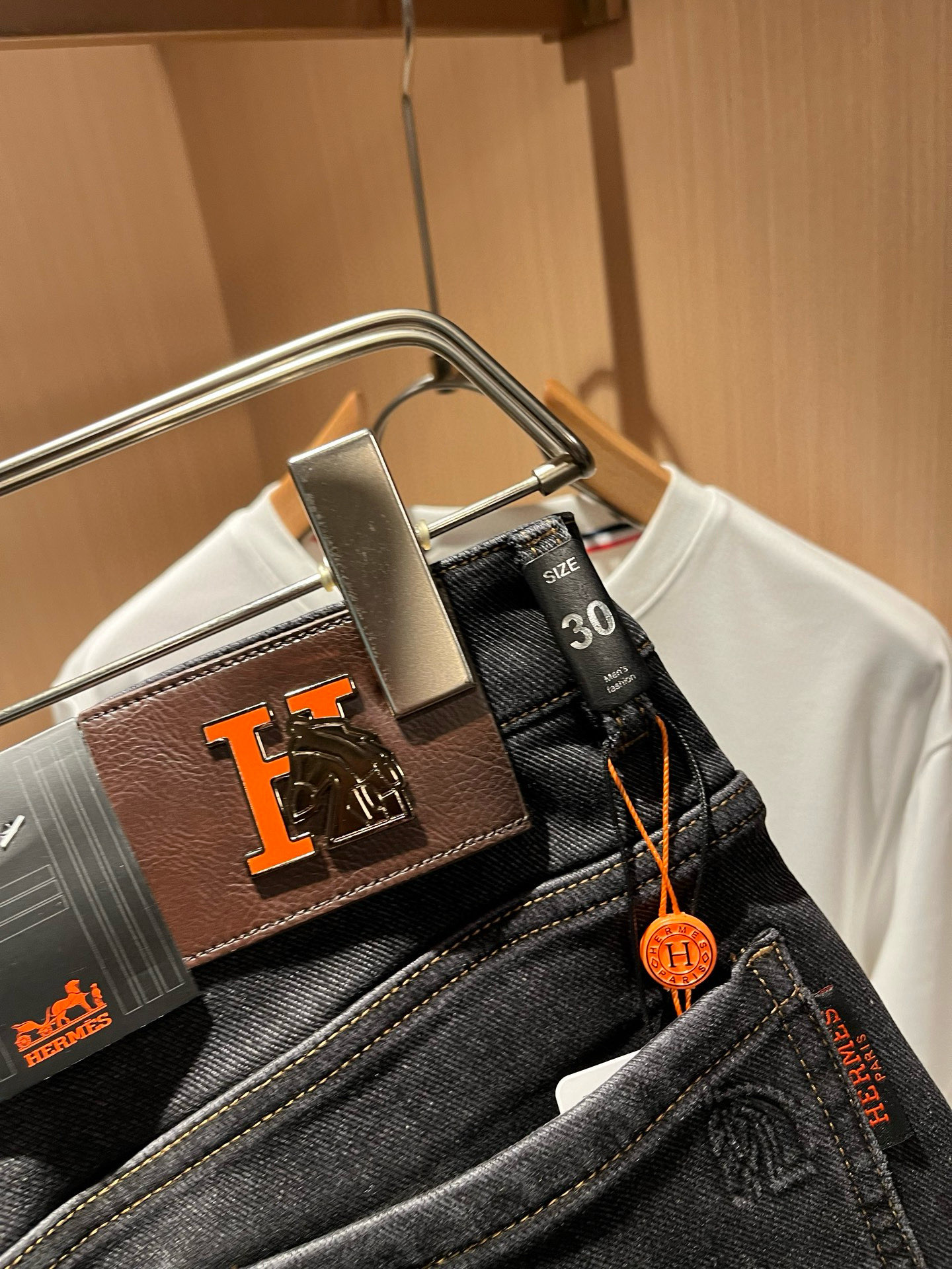 HERM*S 爱*仕 2026春夏男士高端丹宁水洗小直筒牛仔裤 海外贸易公司渠道订单 ！男士修身直筒牛仔