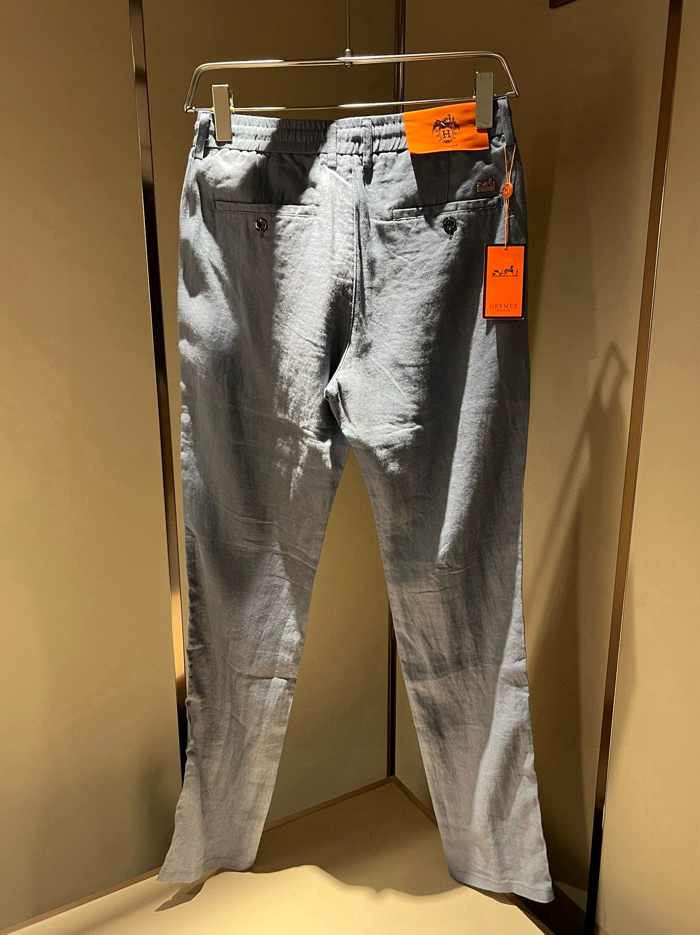 HERM*S 爱*仕 2026春夏男士高端纯亚麻休闲裤 海外贸易公司渠道订单 ！男士休闲修身直筒休闲裤！