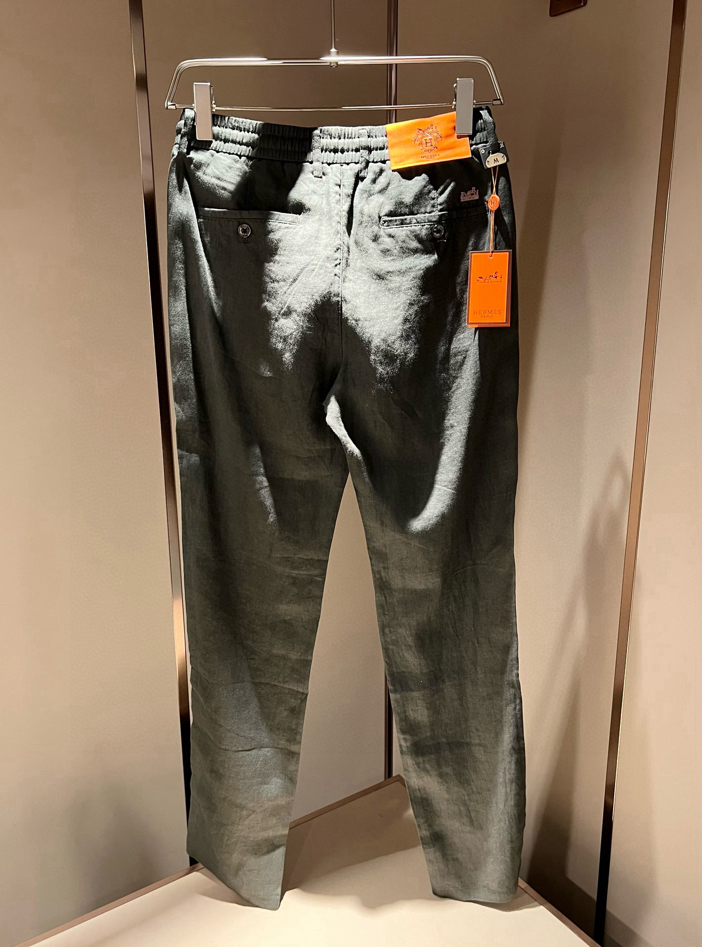 HERM*S 爱*仕 2026春夏男士高端纯亚麻休闲裤 海外贸易公司渠道订单 ！男士休闲修身直筒休闲裤！