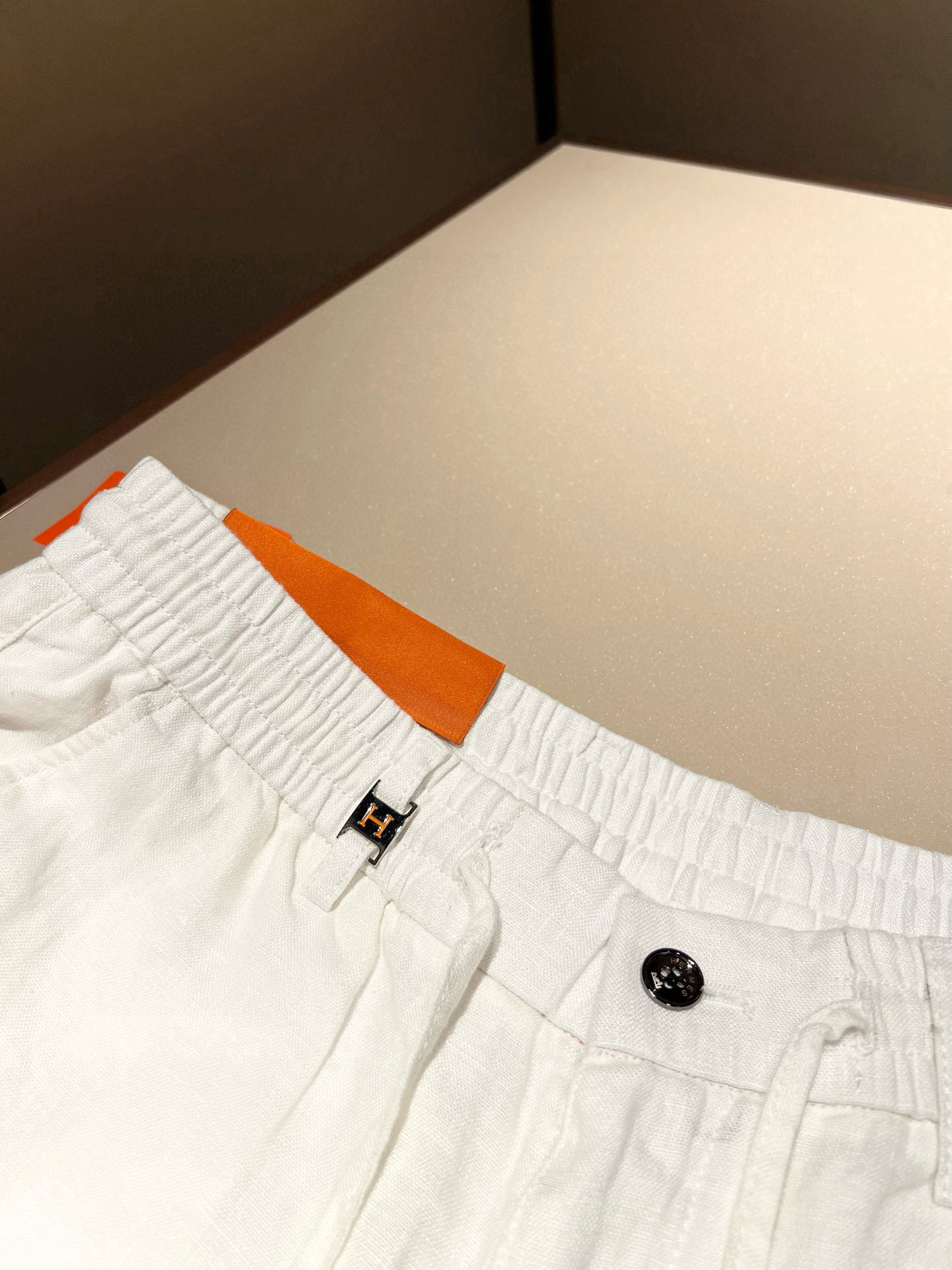 HERM*S 爱*仕 2026春夏男士高端纯亚麻休闲裤 海外贸易公司渠道订单 ！男士休闲修身直筒休闲裤！