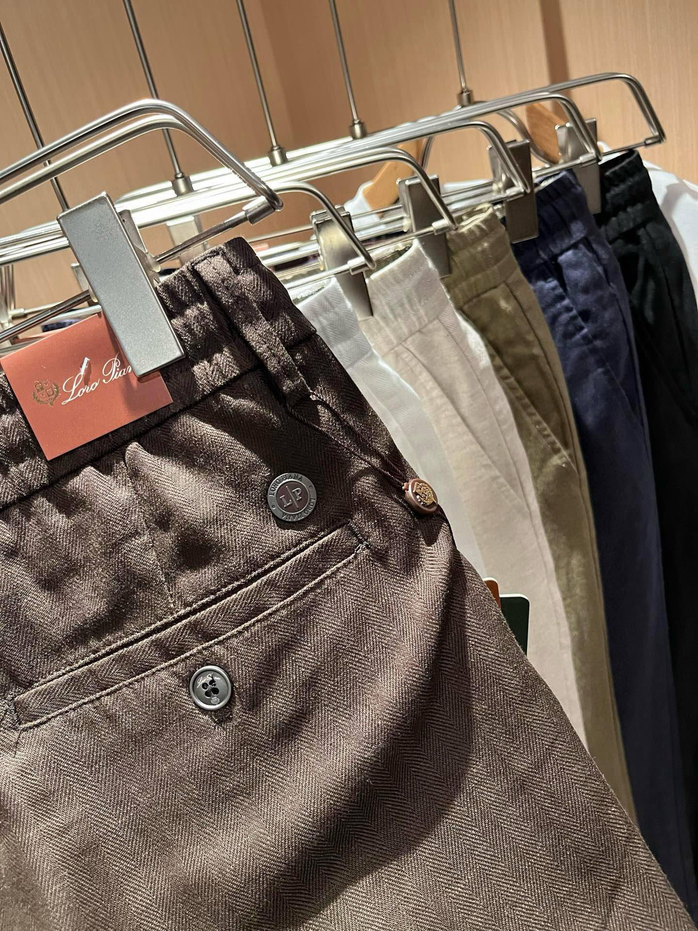 Loro Piana诺悠翩雅 2026春夏新品男士棉麻休闲裤，最新的贸易订单全品相！！网红款！上身舒适透