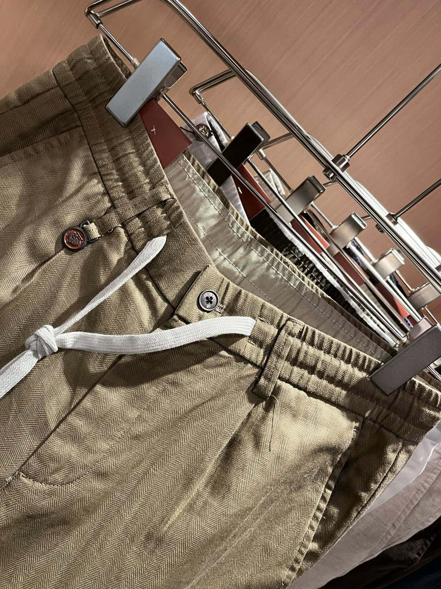 Loro Piana诺悠翩雅 2026春夏新品男士棉麻休闲裤，最新的贸易订单全品相！！网红款！上身舒适透