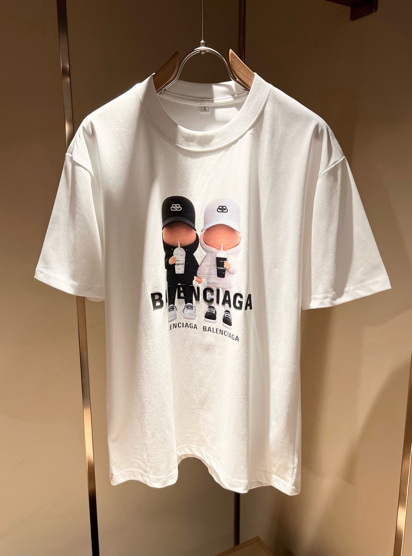 BALENCI*GA巴黎*家 2026春夏新款男女同款👫短袖T恤！走秀图案印花时尚休闲短袖T恤衫！设计l