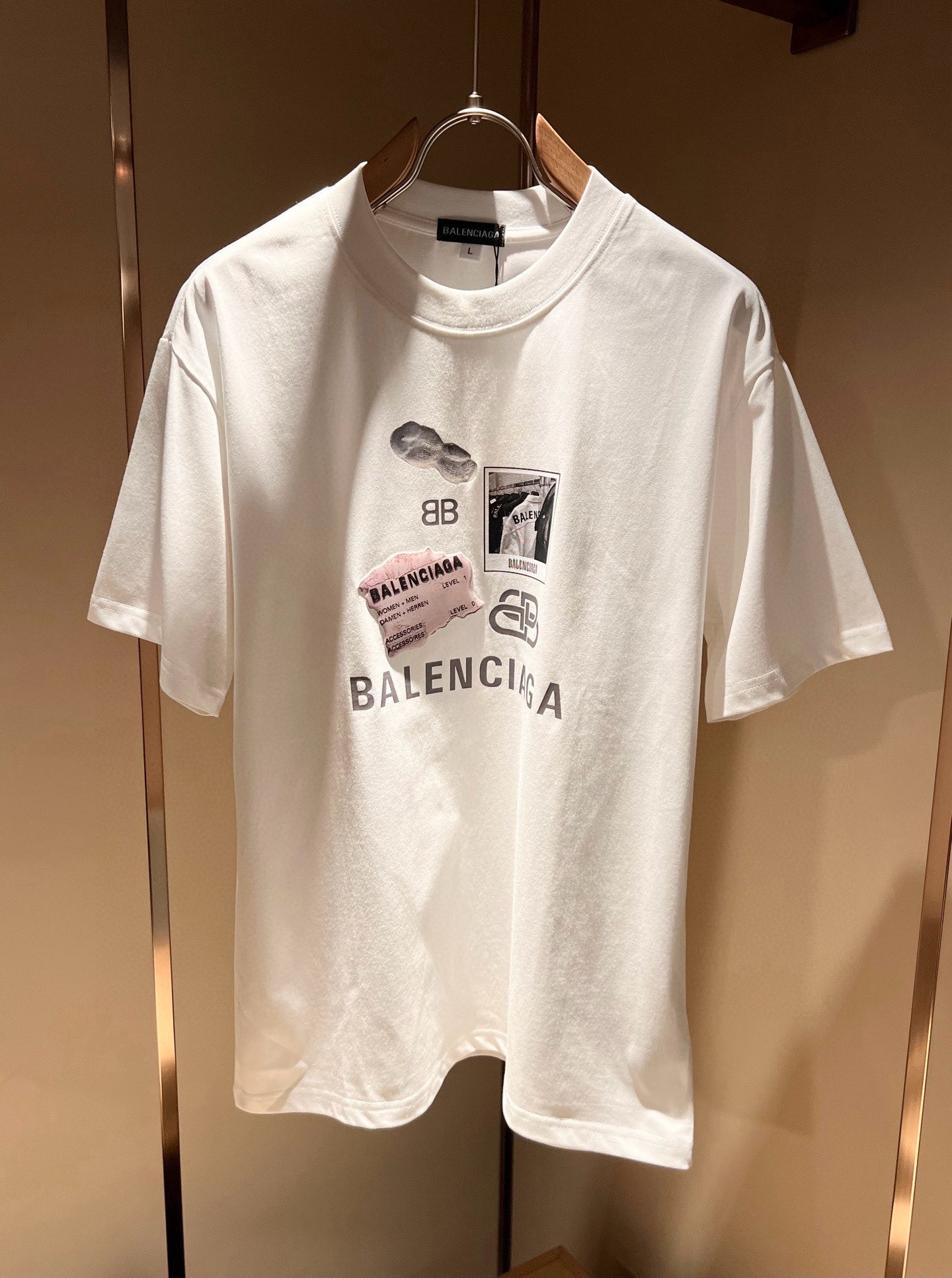 BALENCI*GA巴黎*家 2026春夏新款男女同款👫短袖T恤！走秀图案印花时尚休闲短袖T恤衫！设计l