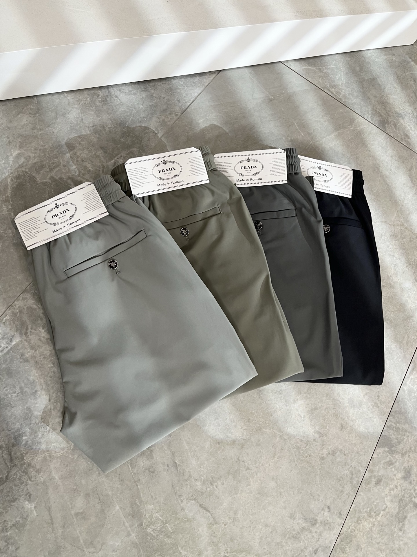 PRA*DA 普*达 2026春夏新款弹力混纺氨纶百搭休闲裤，男士经典商务休闲基础长裤西裤！贸易公司渠道