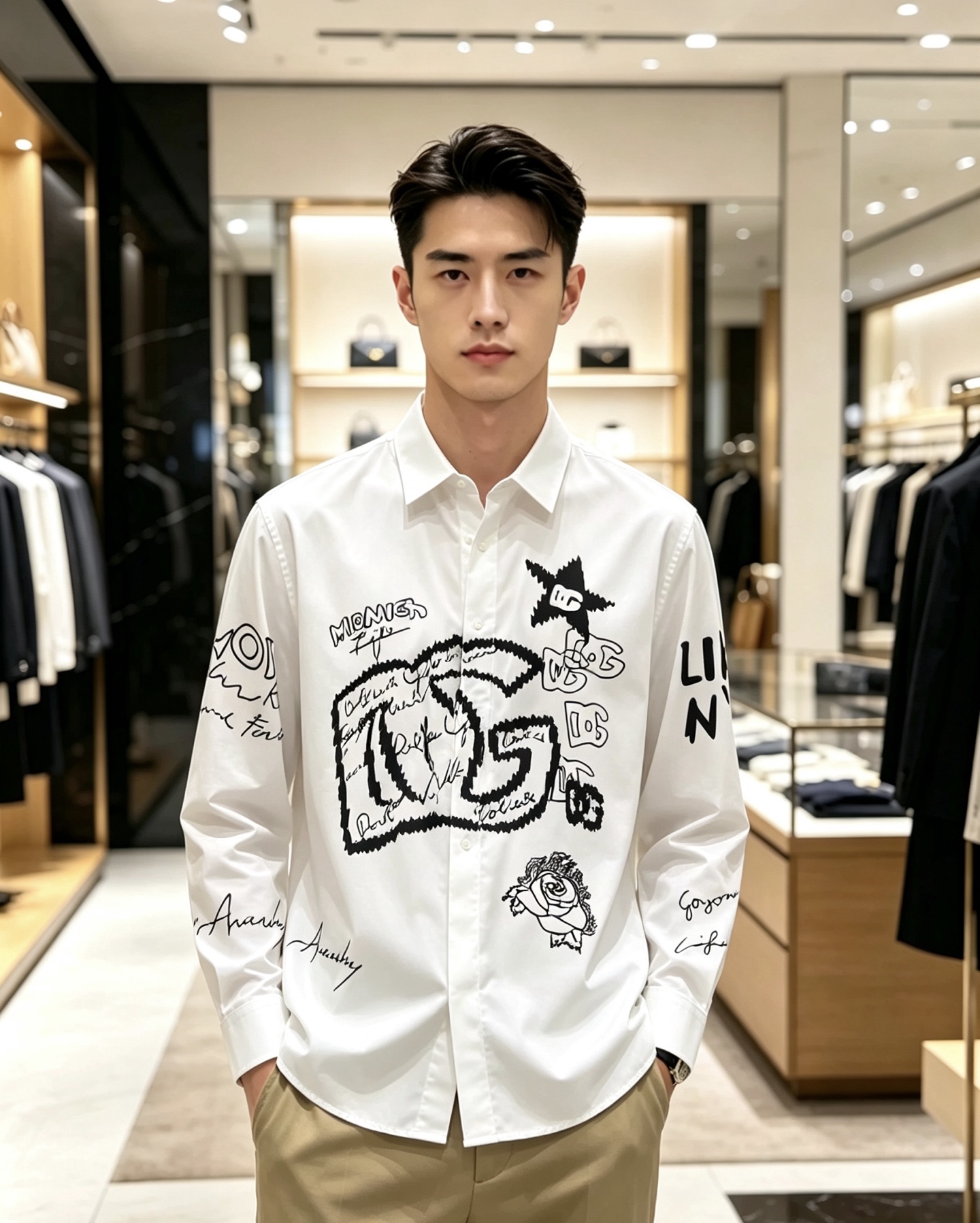 NO:915057,Dolce&Gabba*a's 2026 spring and summer new men's and women's shirts are on sale simultaneously at counters!  Customized exclusive silk cotton fabric, letter logo pattern printing design on the chest!  Simple and elegant, easy to match and versatile, extremely high-grade, perfectly integrated into fashion and style, it is a top-notch fashionable style that is perfect for outer wear!  The whole thing gives people a natural feeling!  The ultimate classic versatile short-sleeved T-shirt, the ultimate heavy work and the ultimate perfection!  Fans who pursue high quality should rush to buy it by themselves, and we sincerely invite all fans who know the goods to appreciate this model together!  !  Size 38-42,,Dolce&Gabbana,Dolce&Gabbana,T-shirt,tees,t-shirt,19860909Dolce&Gabba*a 杜嘉*纳2026春夏新款男女同款衬衣,专柜同步发售！定制专属丝绸棉面料,胸前字母logo图案印花工艺设计！简约大方,从容百搭,档次极高,完美融入时尚还有风情感一款完美符合外穿的顶尖时髦气质款！整体给人浑然天成的感觉！极致经典的百搭型短袖T恤,极致的重工极致的完美！追求高品质的粉丝们请自行抢购,诚邀所有识货的粉丝一同鉴赏此款！！尺码38-42,,Dolce&Gabbana,Dolce&Gabbana,T-shirt,tees，t-shirt,,Men's clothing