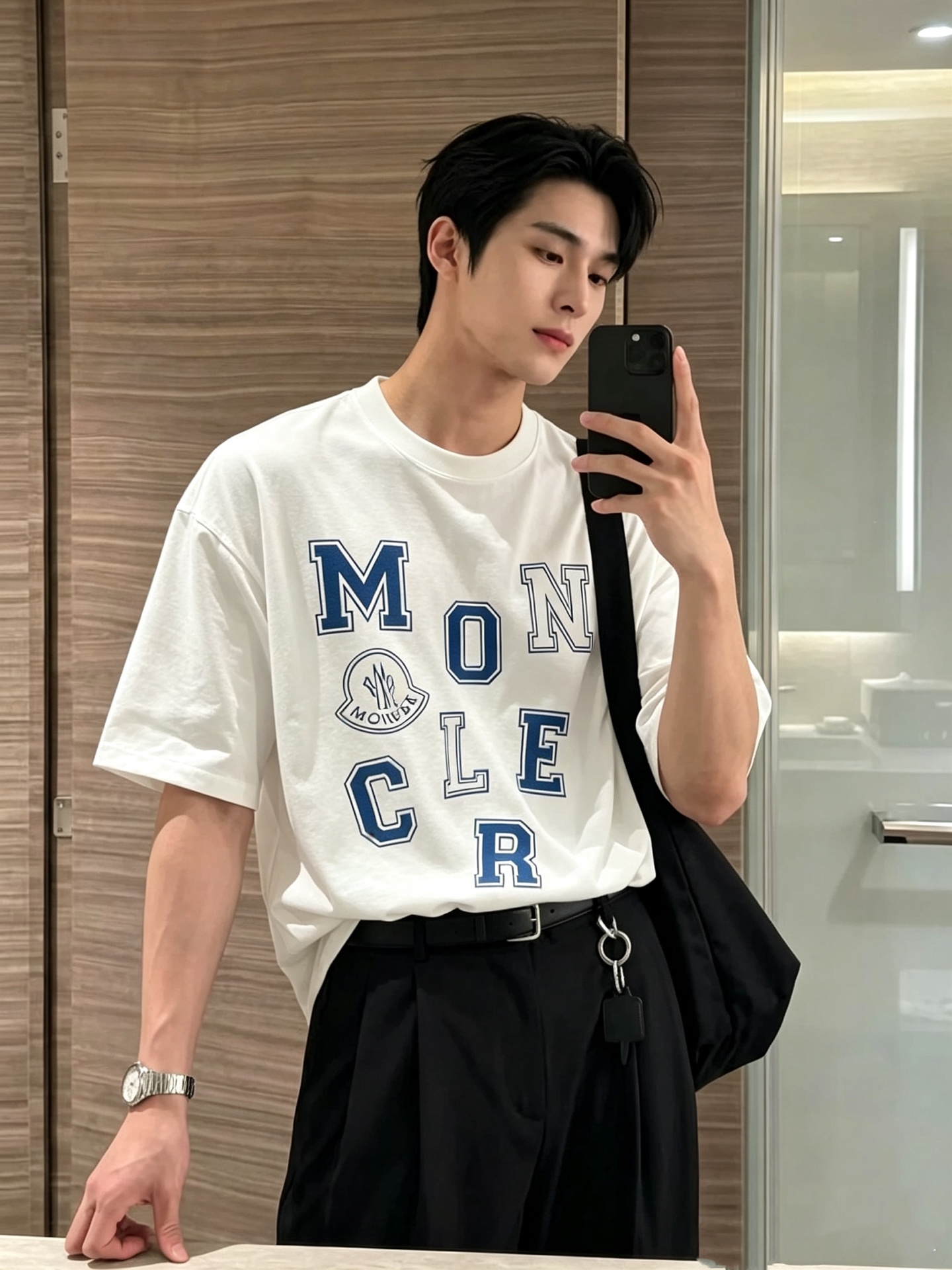 Moncler蒙家 2026春夏男女同款👫情侣款最新的贸易订单短袖T恤，全品相！！网红款！采用logo图