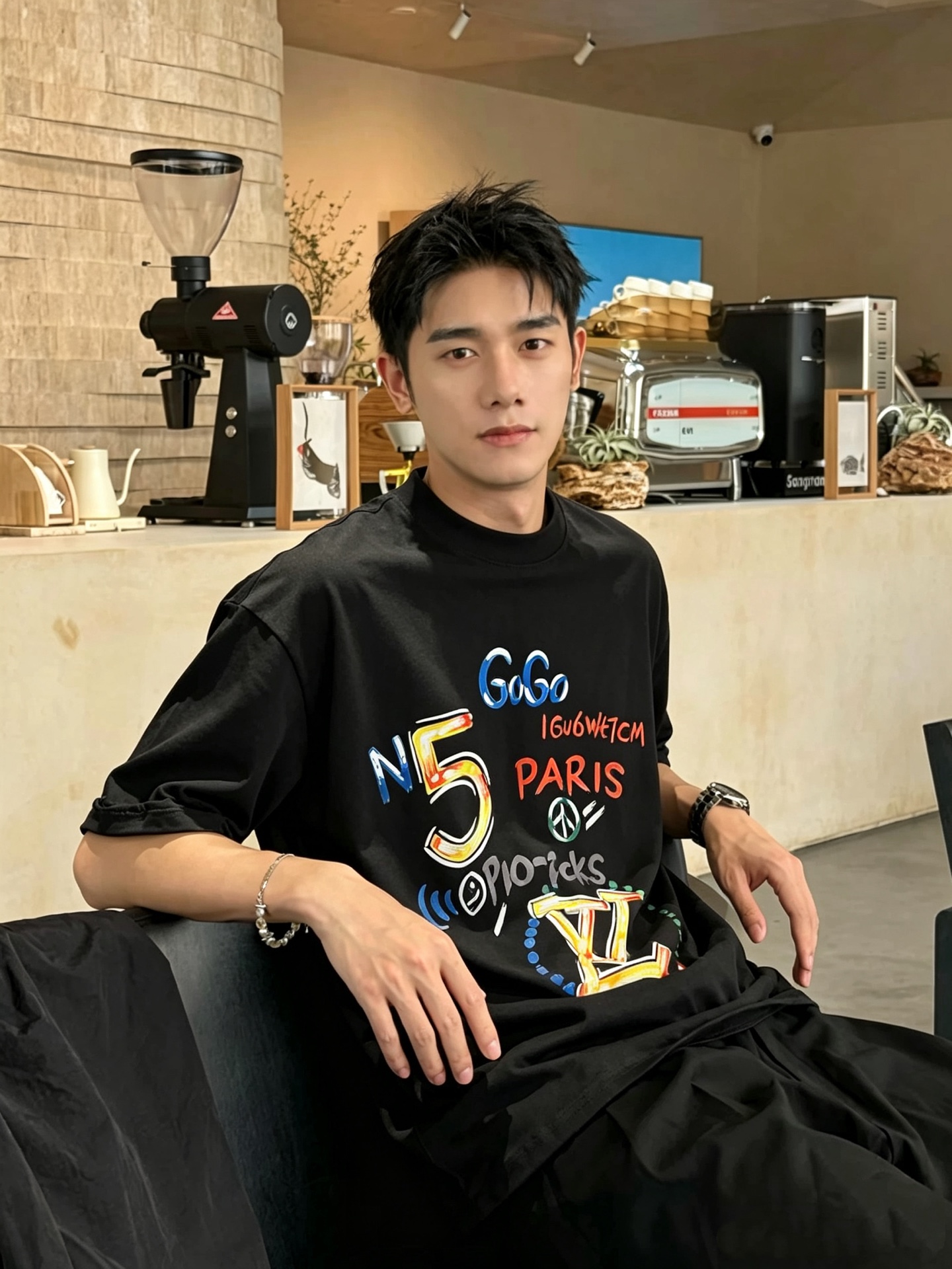 LouisVuitt*路易*登 2026春夏全新系列单品上线，非常时髦前卫的一款男女同款短袖T恤，标识l